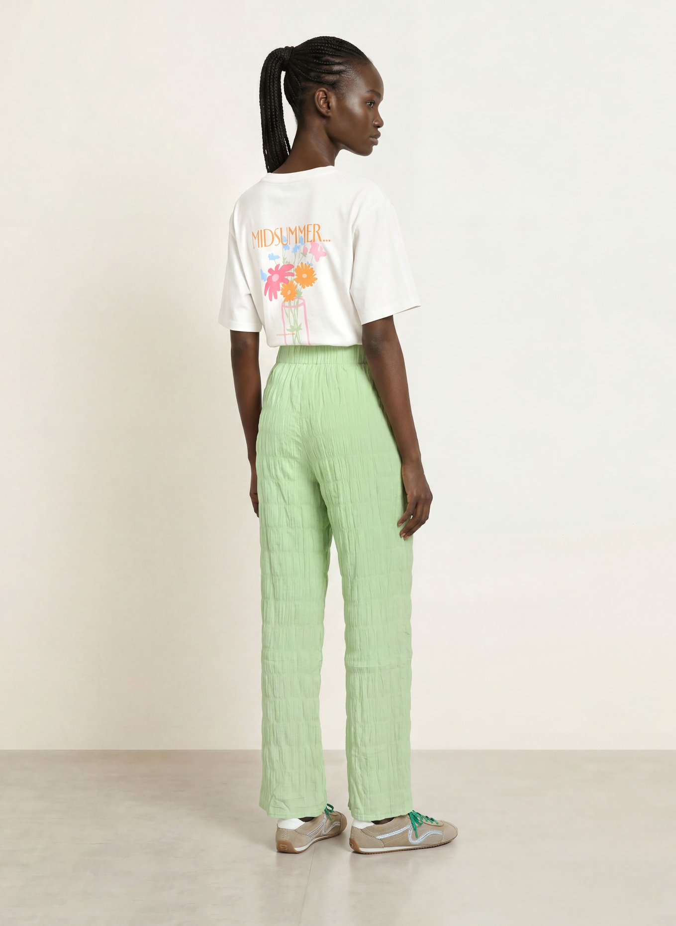 OH APRIL FLORIS Trousers: LIGHT GREEN
