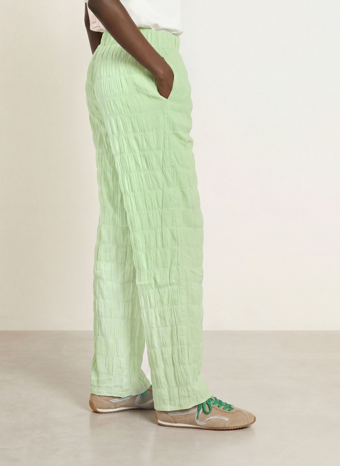 OH APRIL FLORIS Trousers: LIGHT GREEN