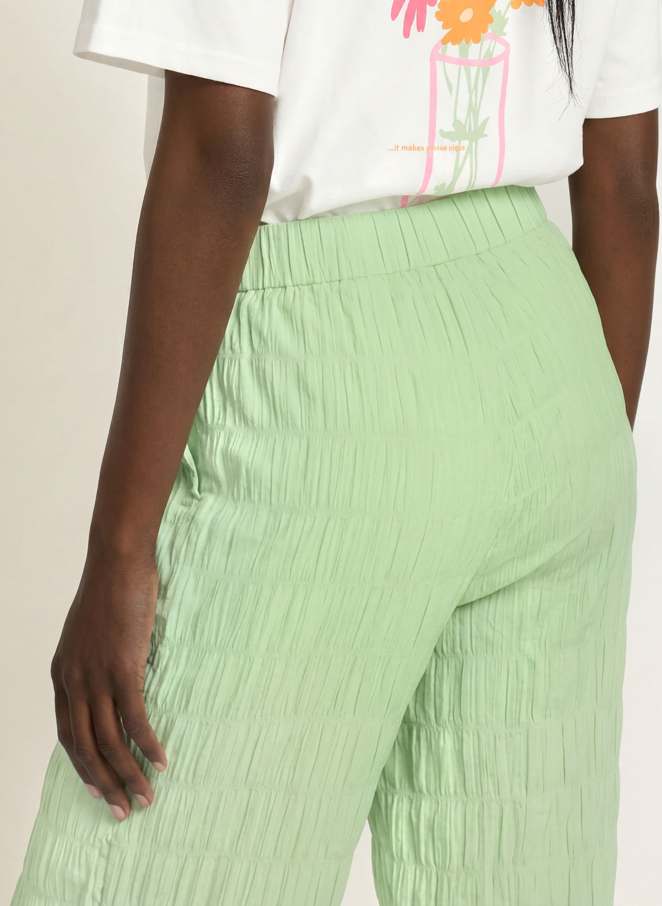OH APRIL FLORIS Trousers: LIGHT GREEN