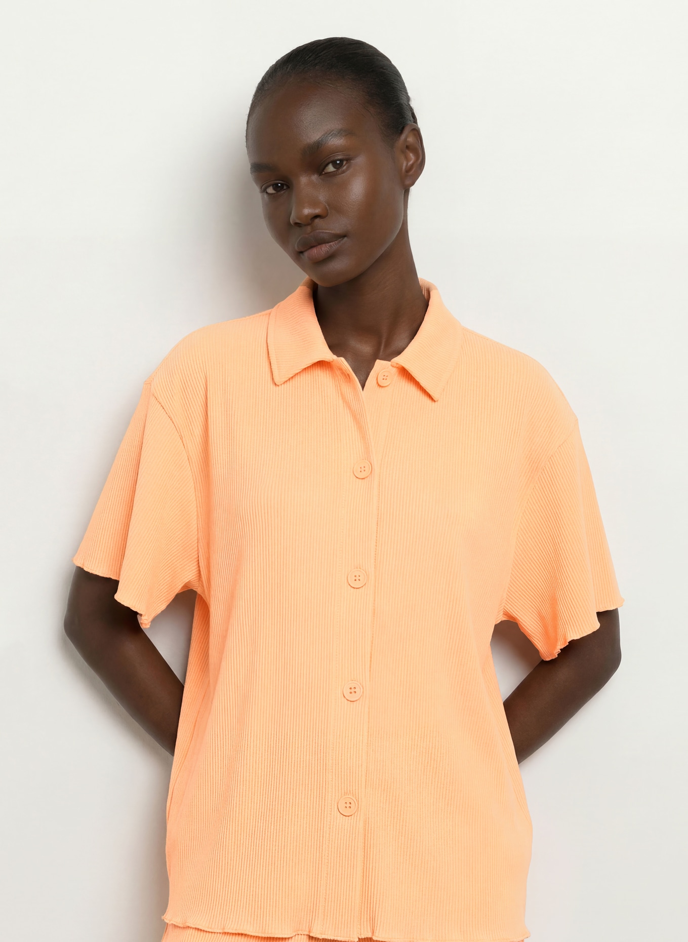 OH APRIL Hemdbluse FLEUR aus Jersey: HELLORANGE