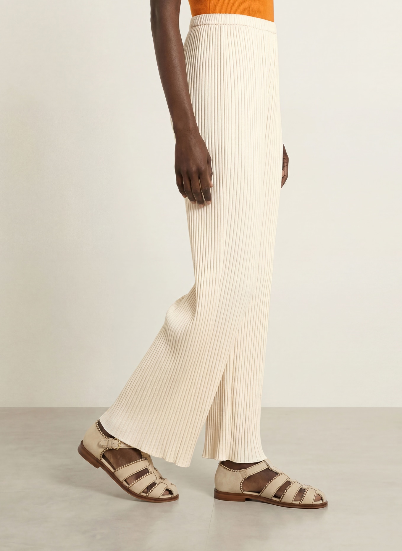 OH APRIL Plisseehose KIERA: CREME