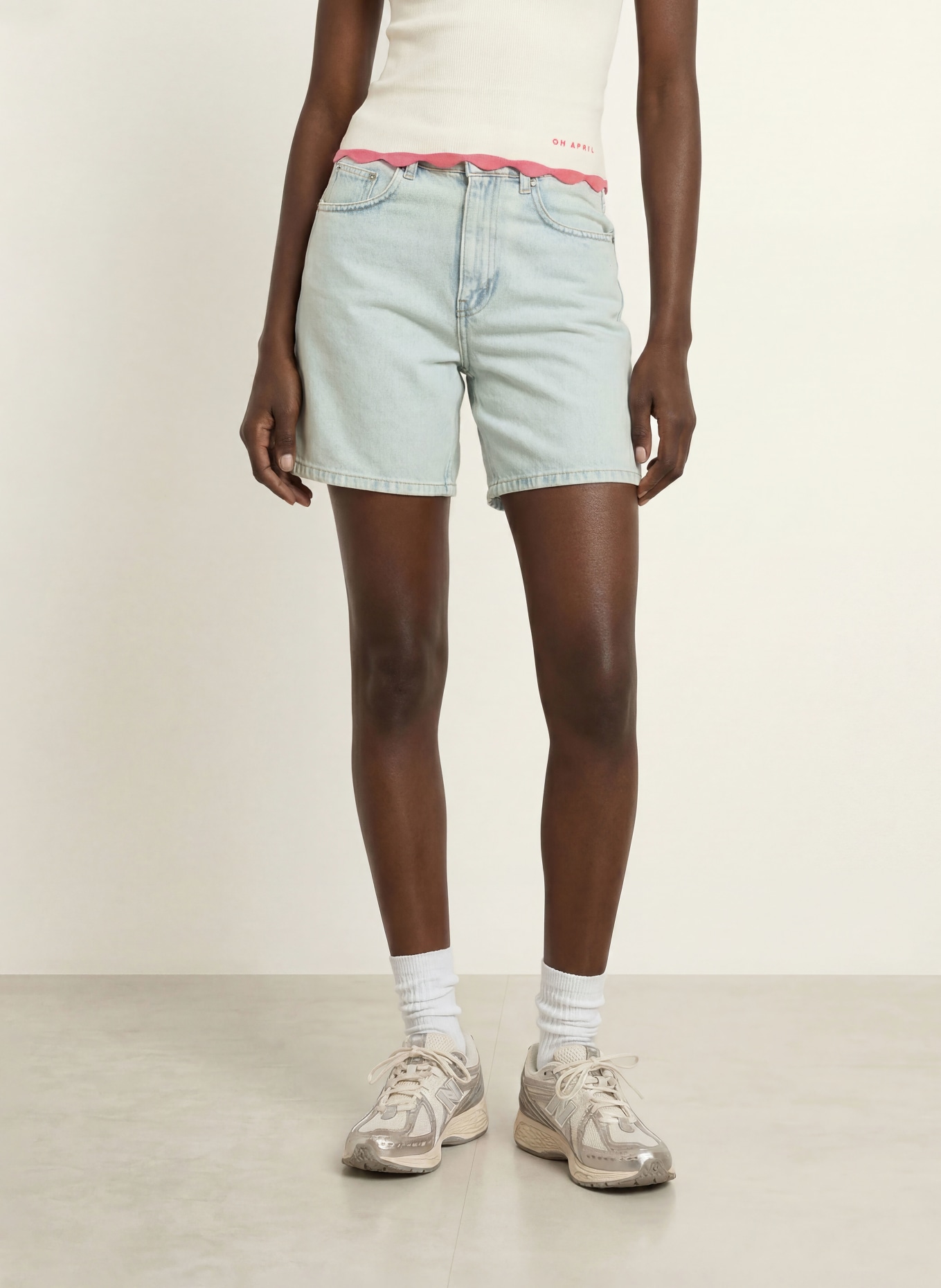 OH APRIL MIRE jean shorts: 2001 Light Blue
