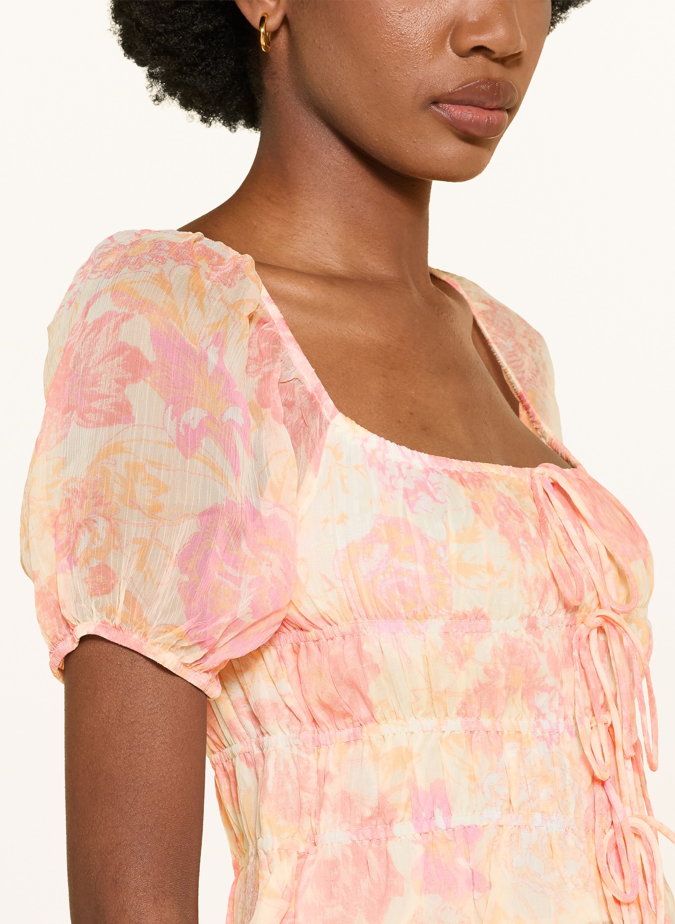 OH APRIL Blusenshirt MAELLE: HELLROSA / HELLROT / ORANGE