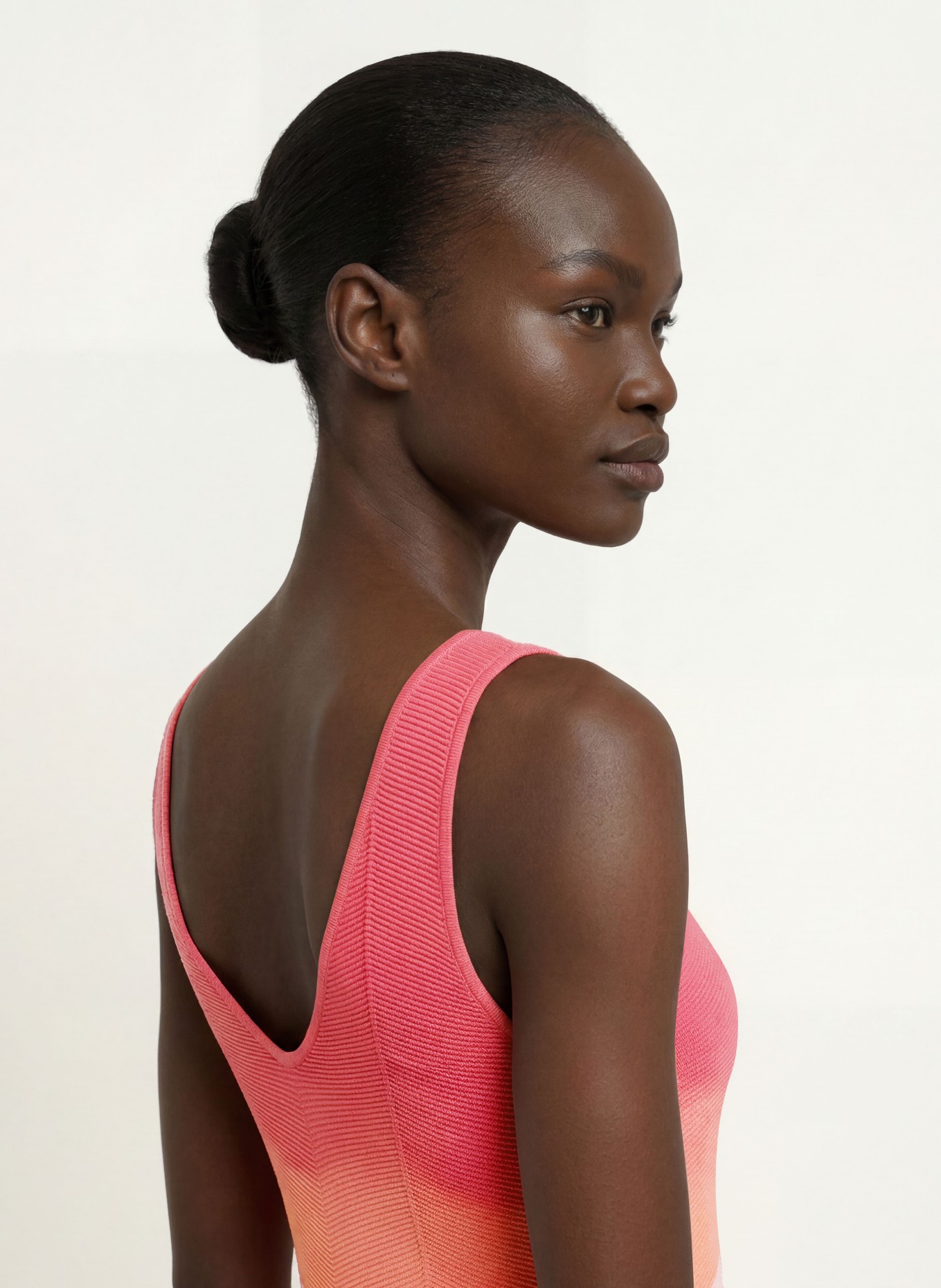 OH APRIL JANY knit dress with ruffles: LIGHT RED / DUSKY PINK / ORANGE