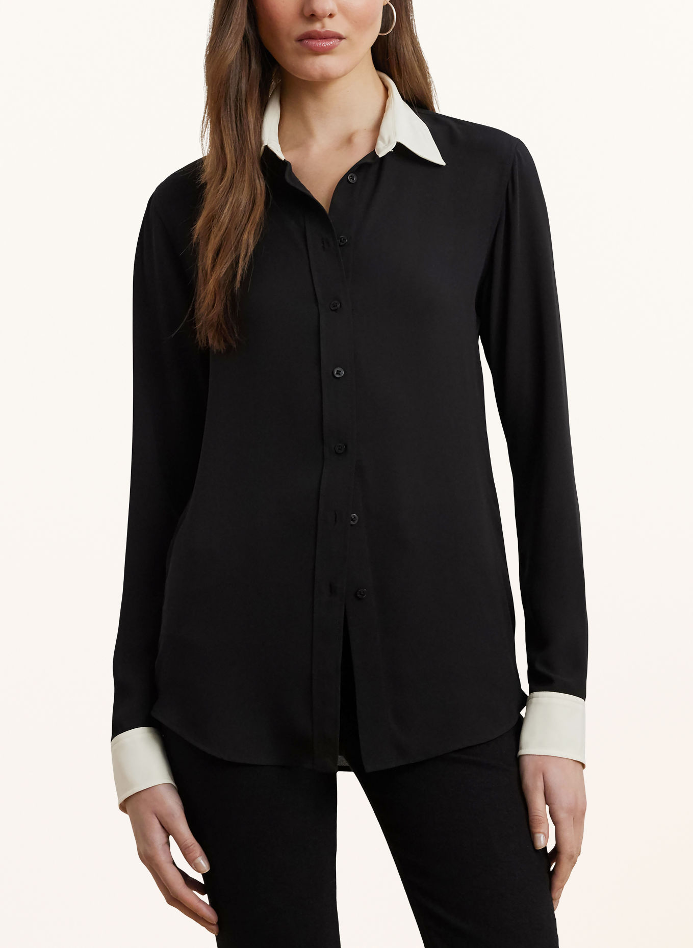 LAUREN RALPH LAUREN JAMELKO Shirt blouse: BLACK / WHITE