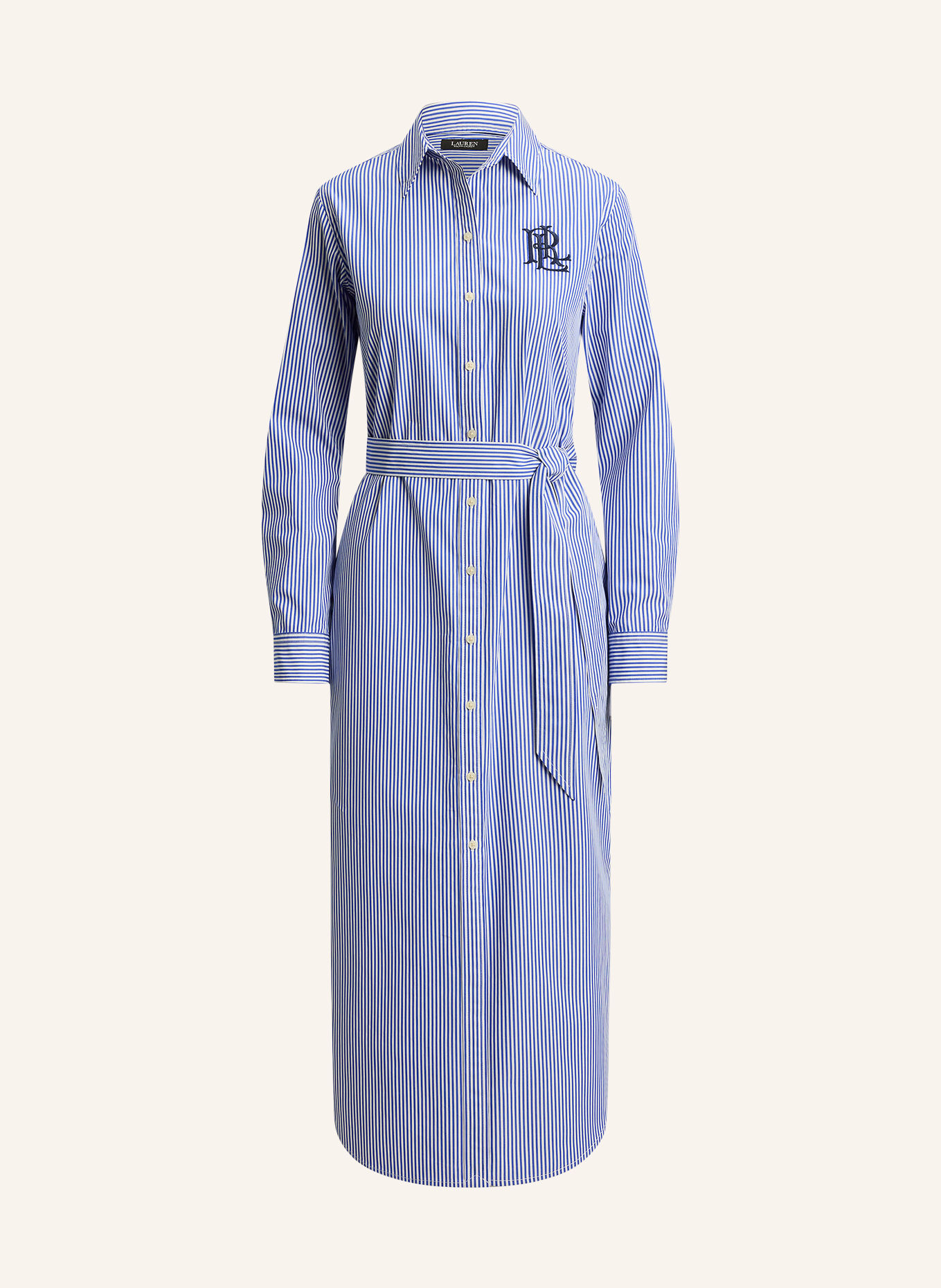 LAUREN RALPH LAUREN Blousejurk: BLAUW / WIT