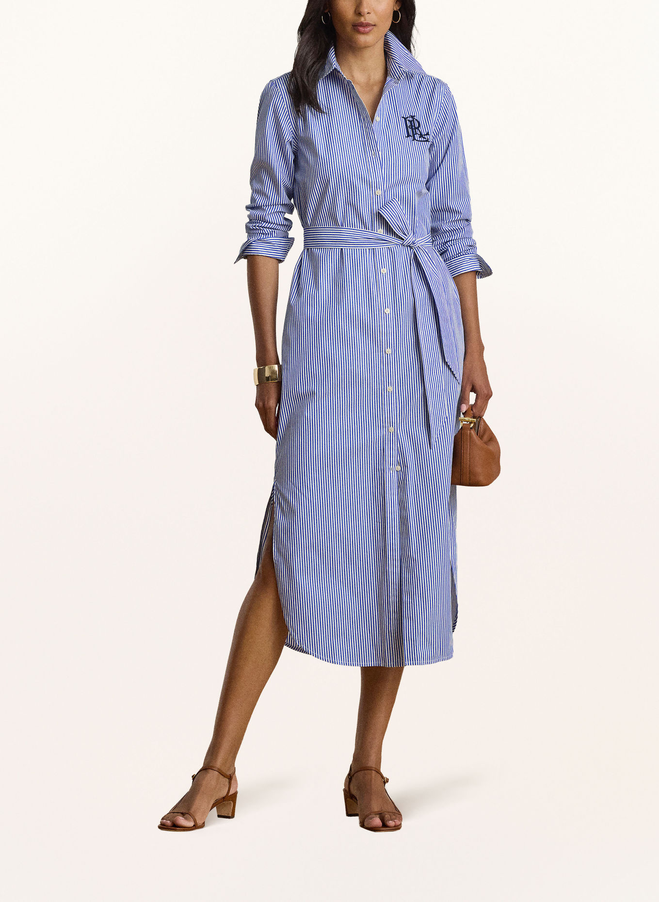 LAUREN RALPH LAUREN Blousejurk: BLAUW / WIT