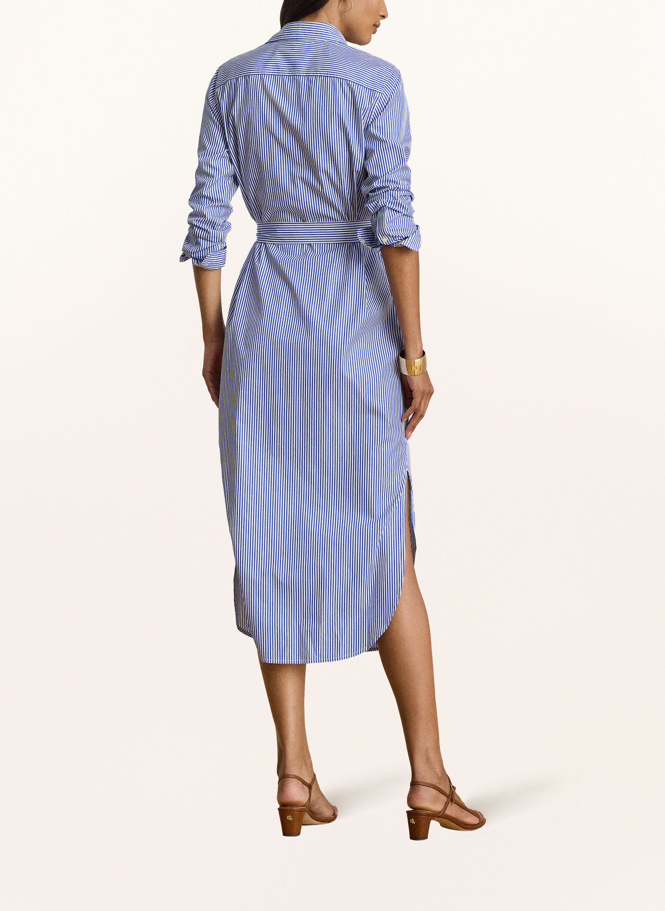 LAUREN RALPH LAUREN Blousejurk: BLAUW / WIT