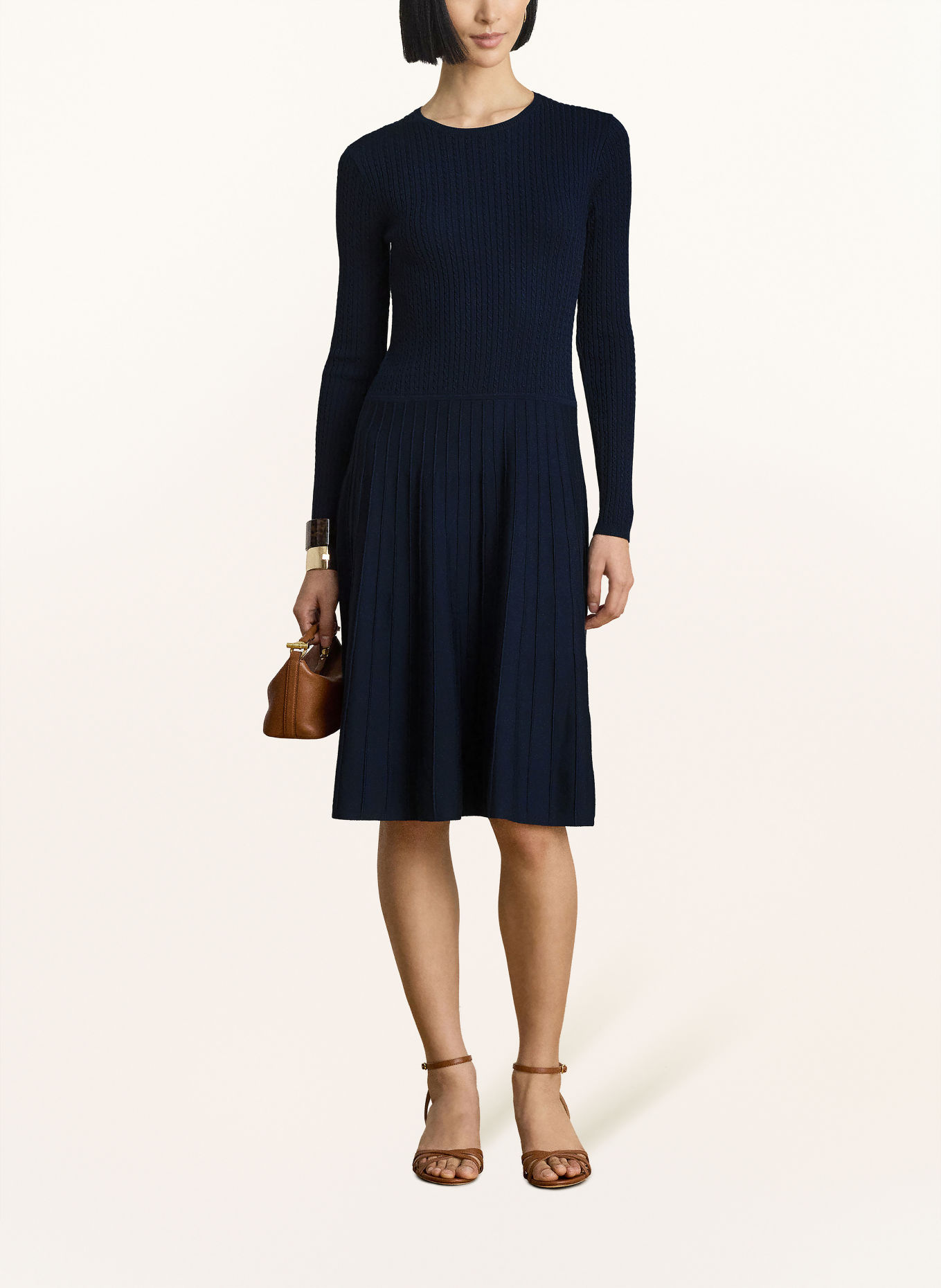 LAUREN RALPH LAUREN Gebreide jurk: DONKERBLAUW