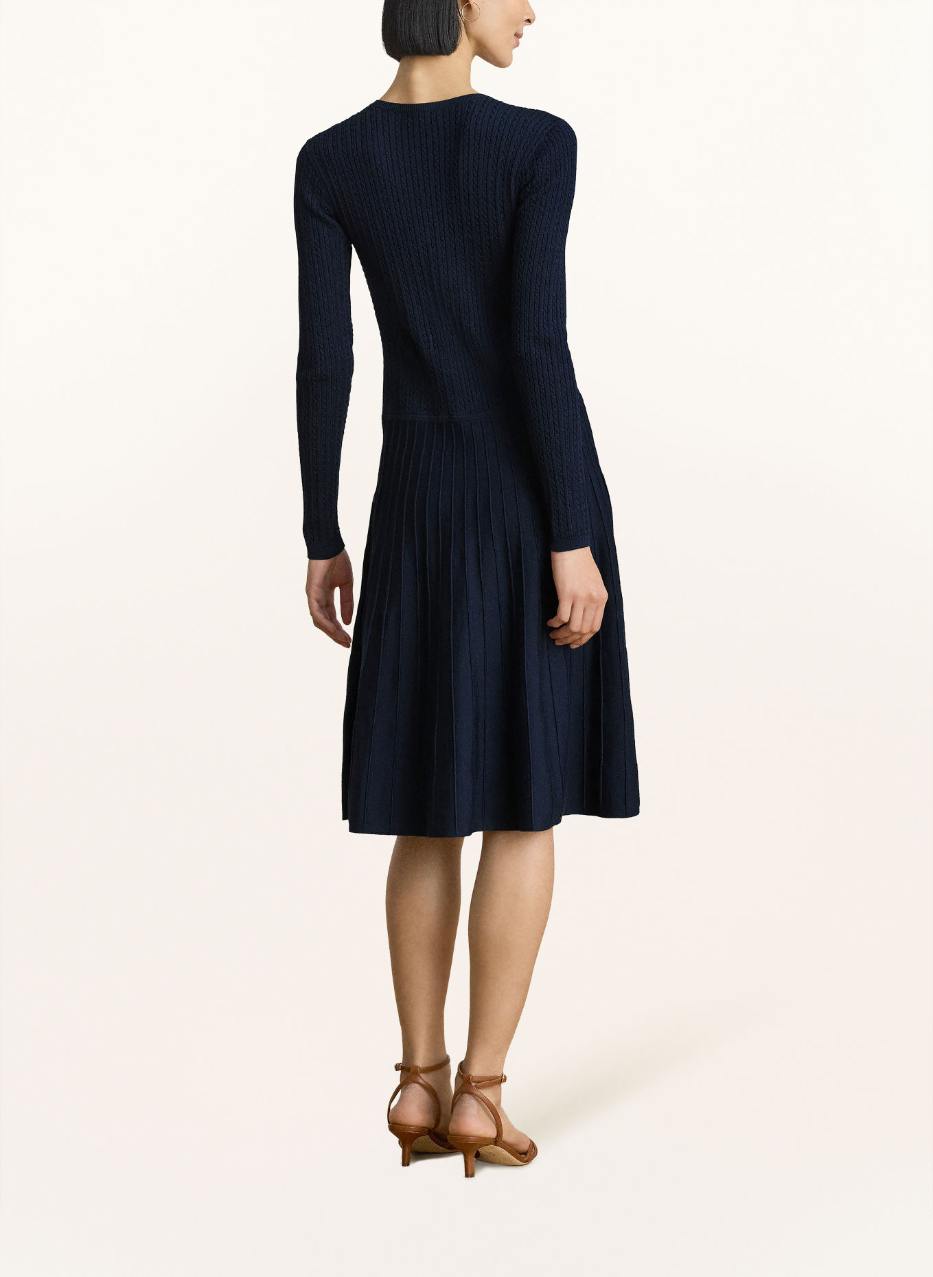 LAUREN RALPH LAUREN Gebreide jurk: DONKERBLAUW