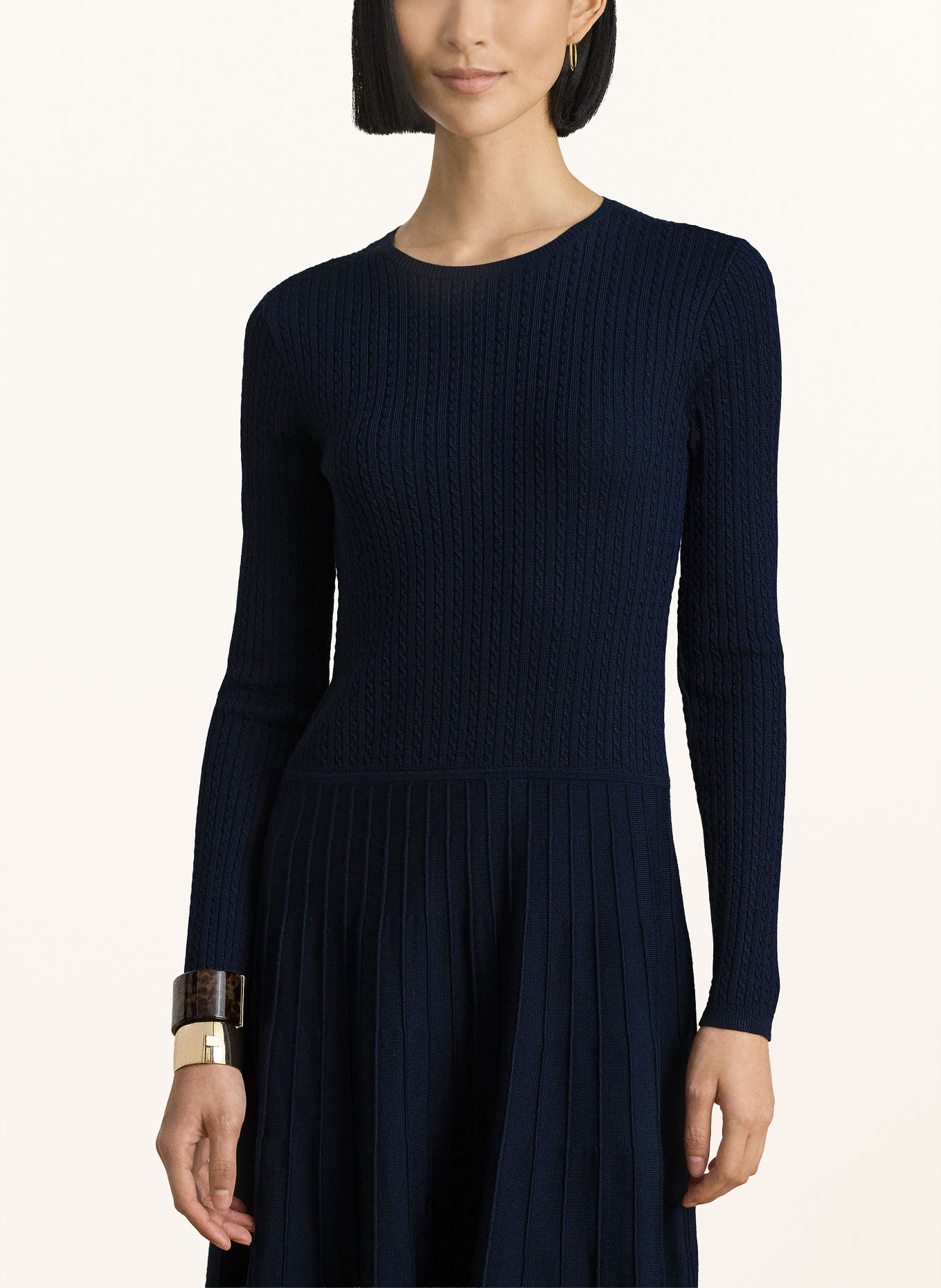 LAUREN RALPH LAUREN Gebreide jurk: DONKERBLAUW