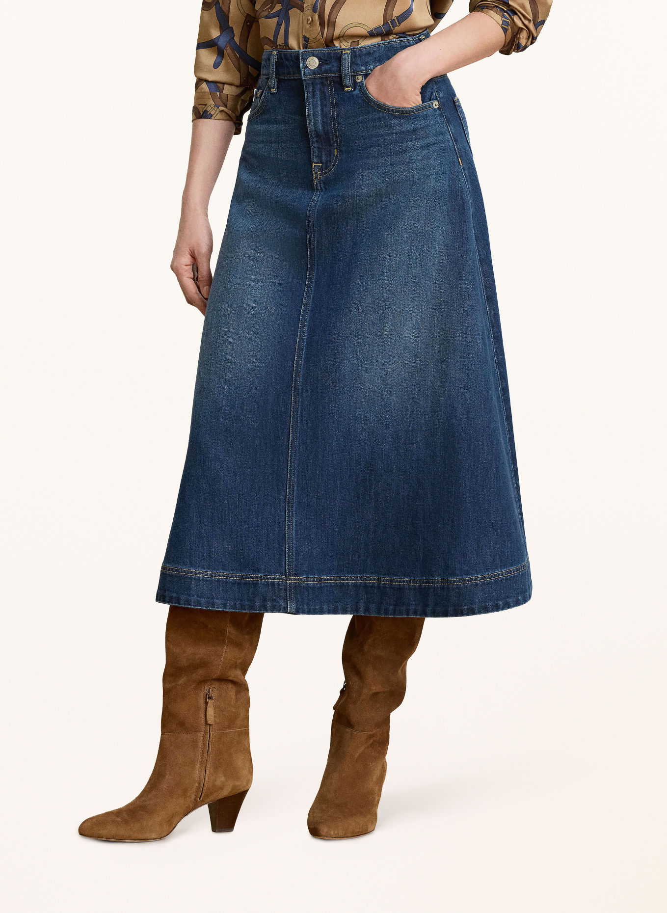 LAUREN RALPH LAUREN Jeansrock: BLAU