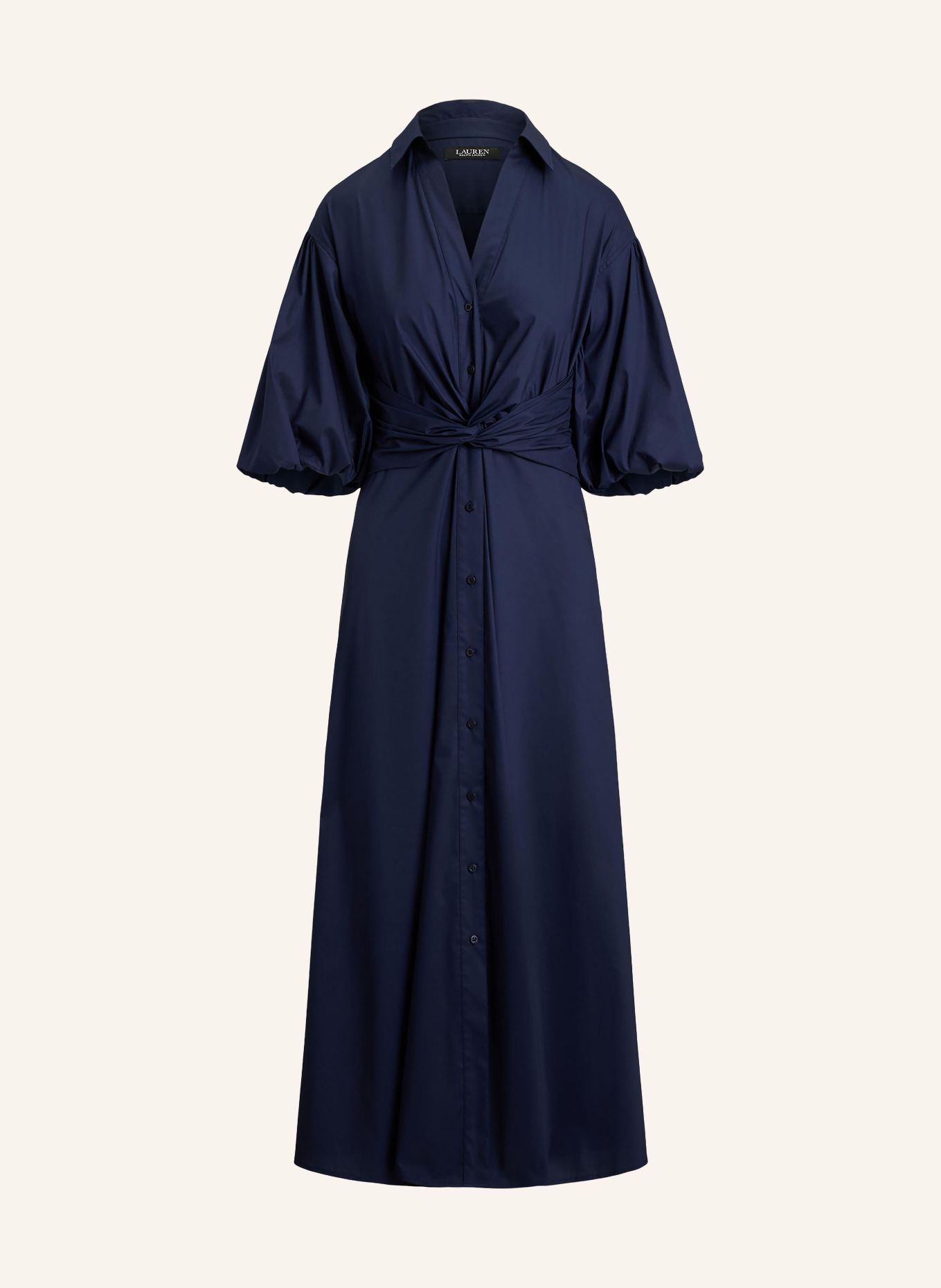 LAUREN RALPH LAUREN Hemdblusenkleid mit 3/4-Arm: DUNKELBLAU