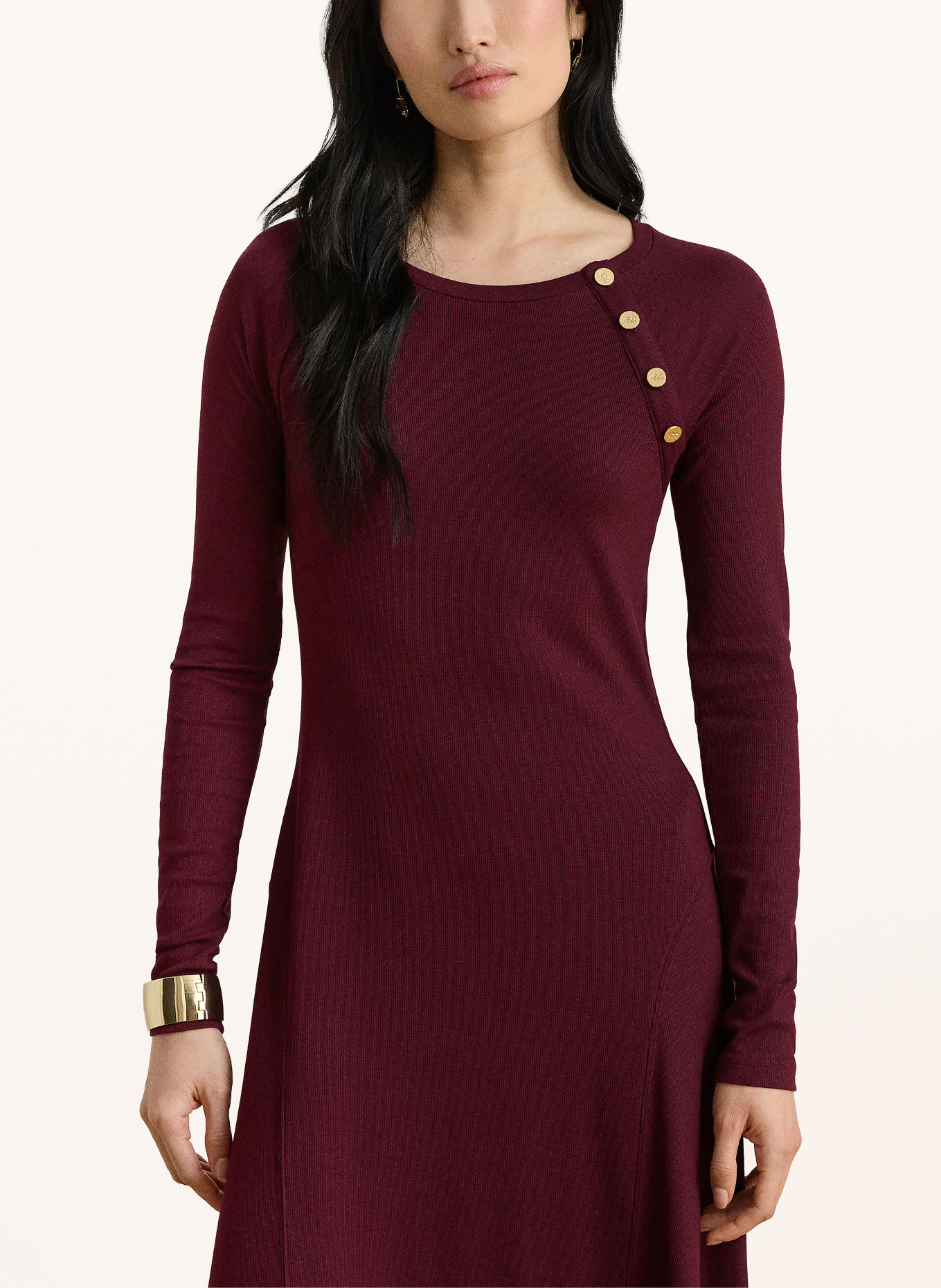 LAUREN RALPH LAUREN Jerseykleid: DUNKELROT