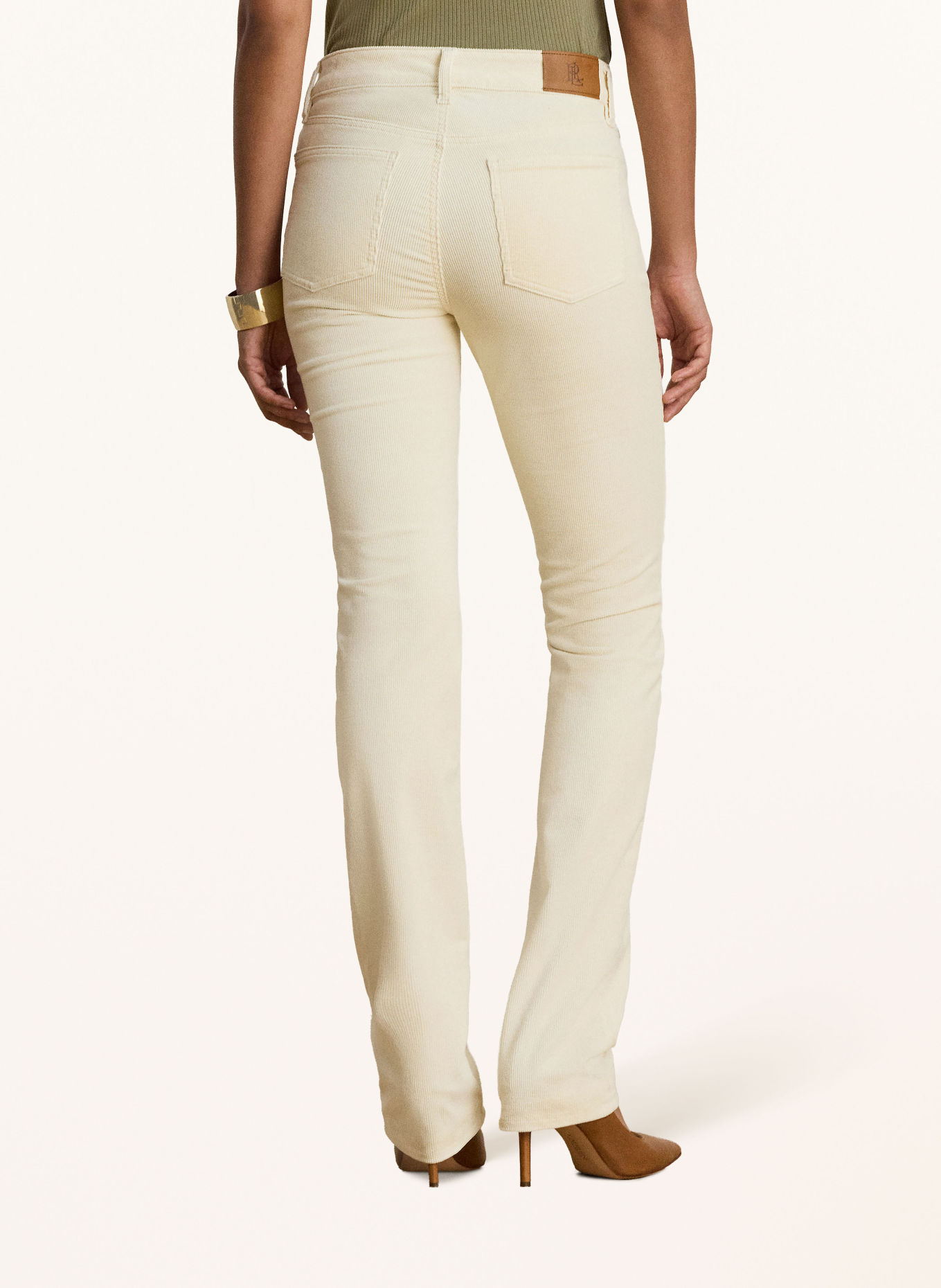 LAUREN RALPH LAUREN Pantalon en velours côtelé: CRÈME