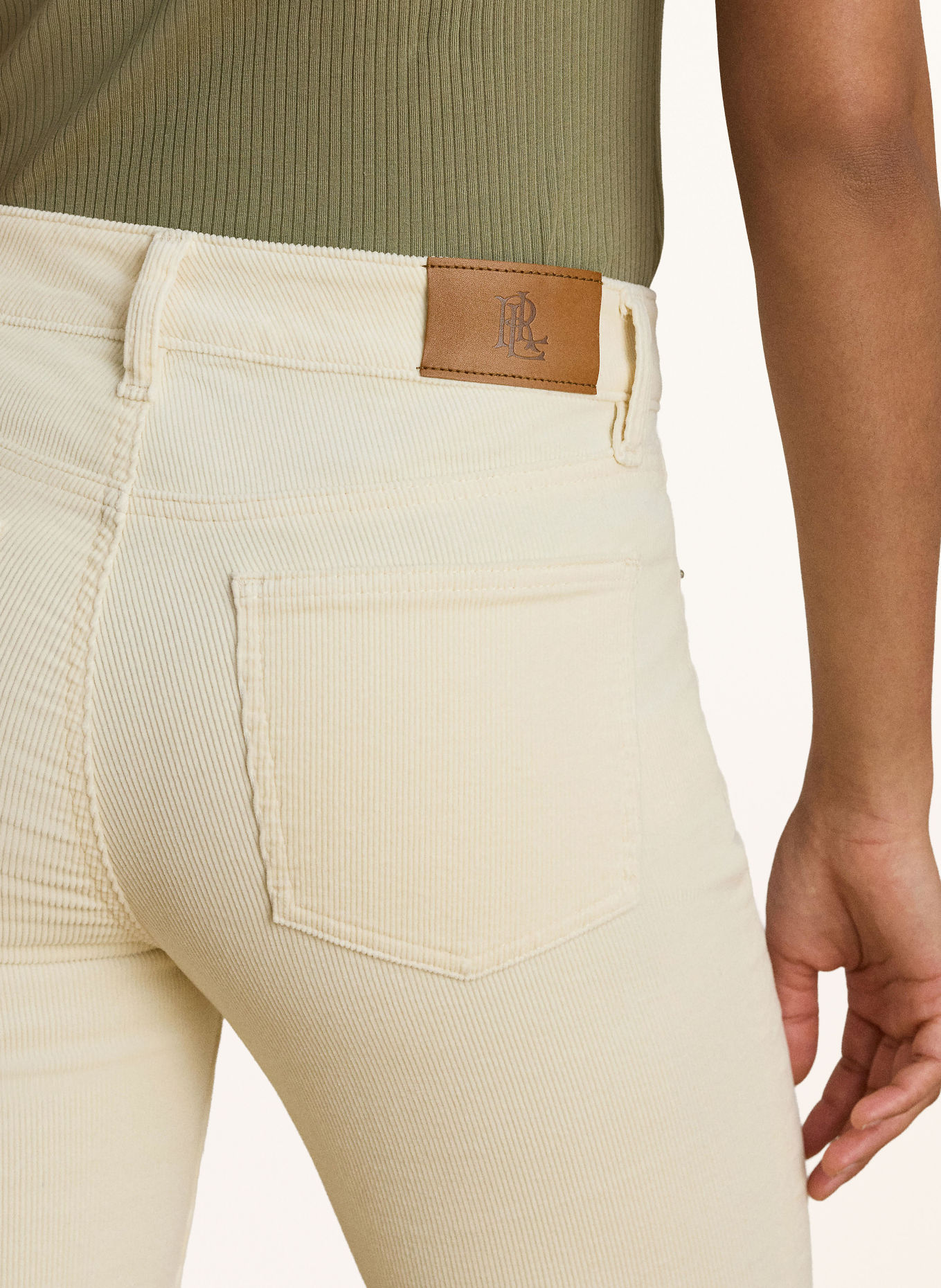 LAUREN RALPH LAUREN Pantalon en velours côtelé: CRÈME