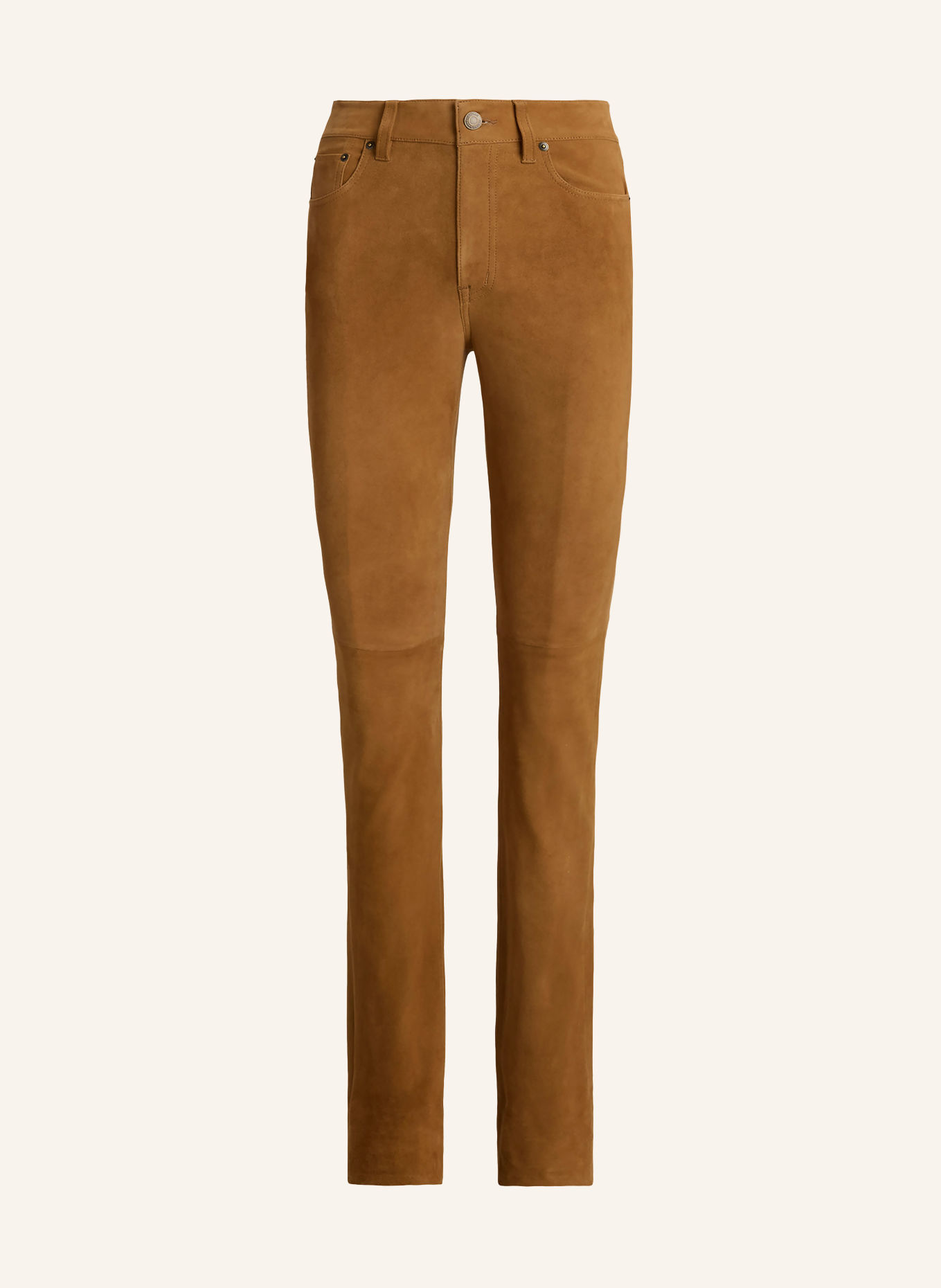 LAUREN RALPH LAUREN Læderbukser: BRUN
