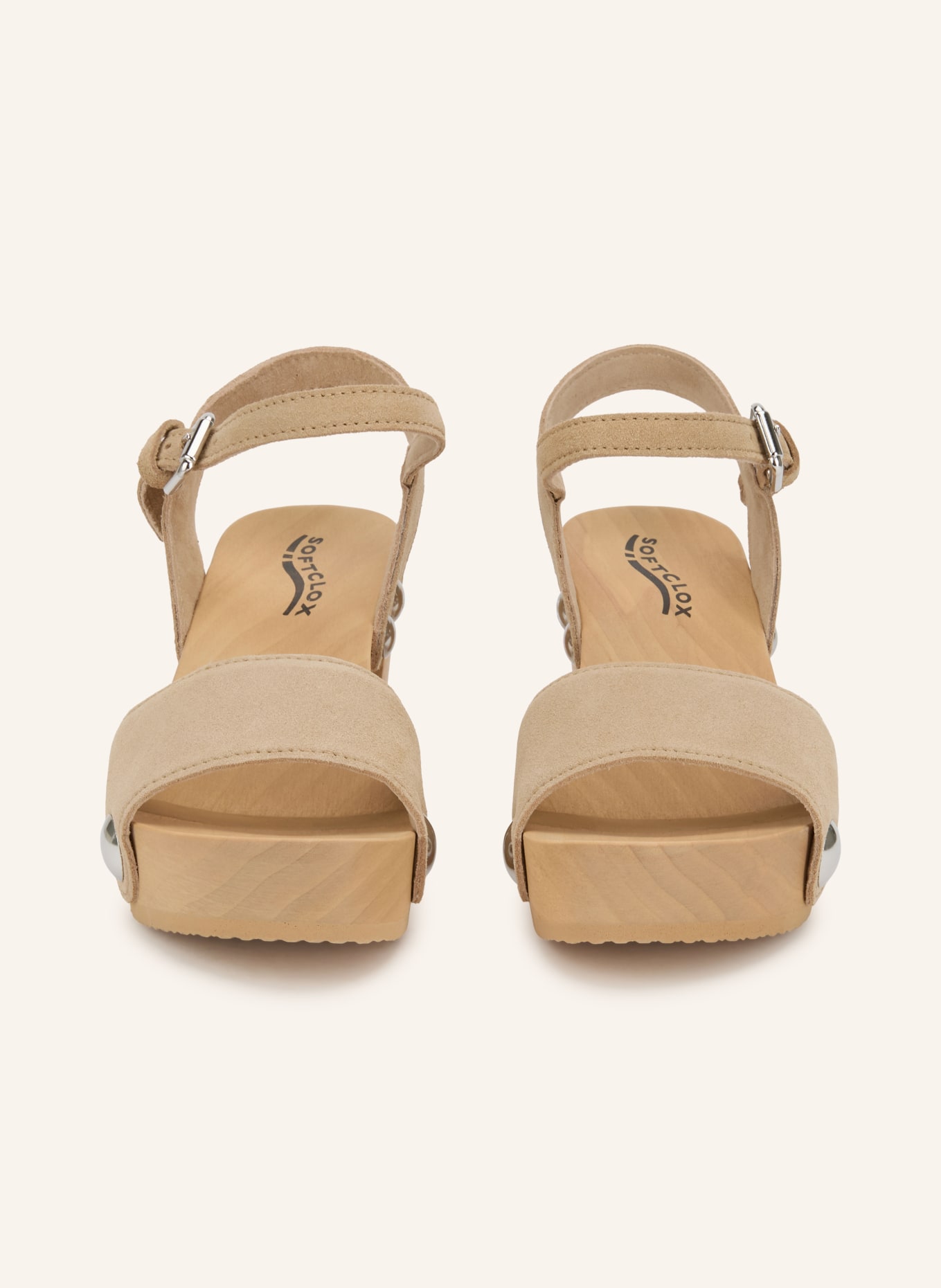 SOFTCLOX EILYN Sandals with Studs: BEIGE