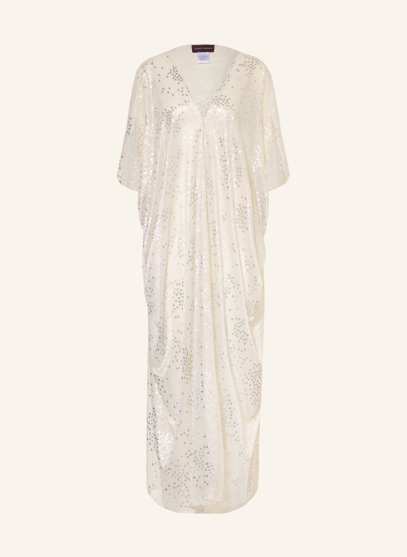 TALBOT RUNHOF Cape mit Glitzergarn: CREME / SILBER