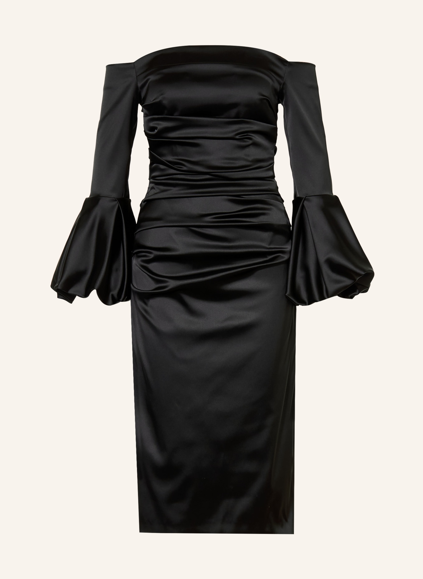 TALBOT RUNHOF Robe à épaules dénudées en satin: 999 BLACK
