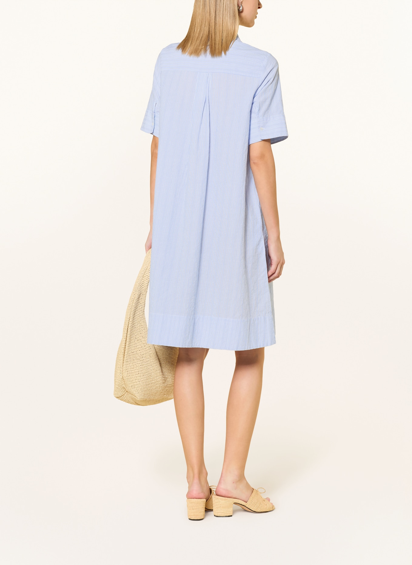 MILANO ITALY Hemdblusenkleid: BLAU / DUNKELROT / WEISS
