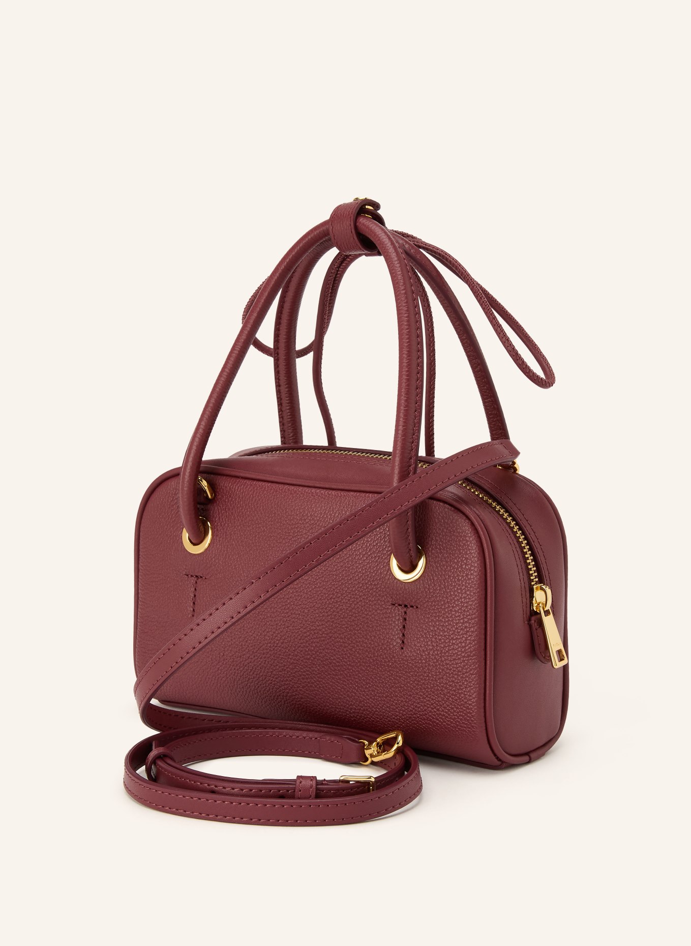 FURLA Listonoszka POPPY DOME MINI: CIEMNOCZERWONY / ZŁOTY