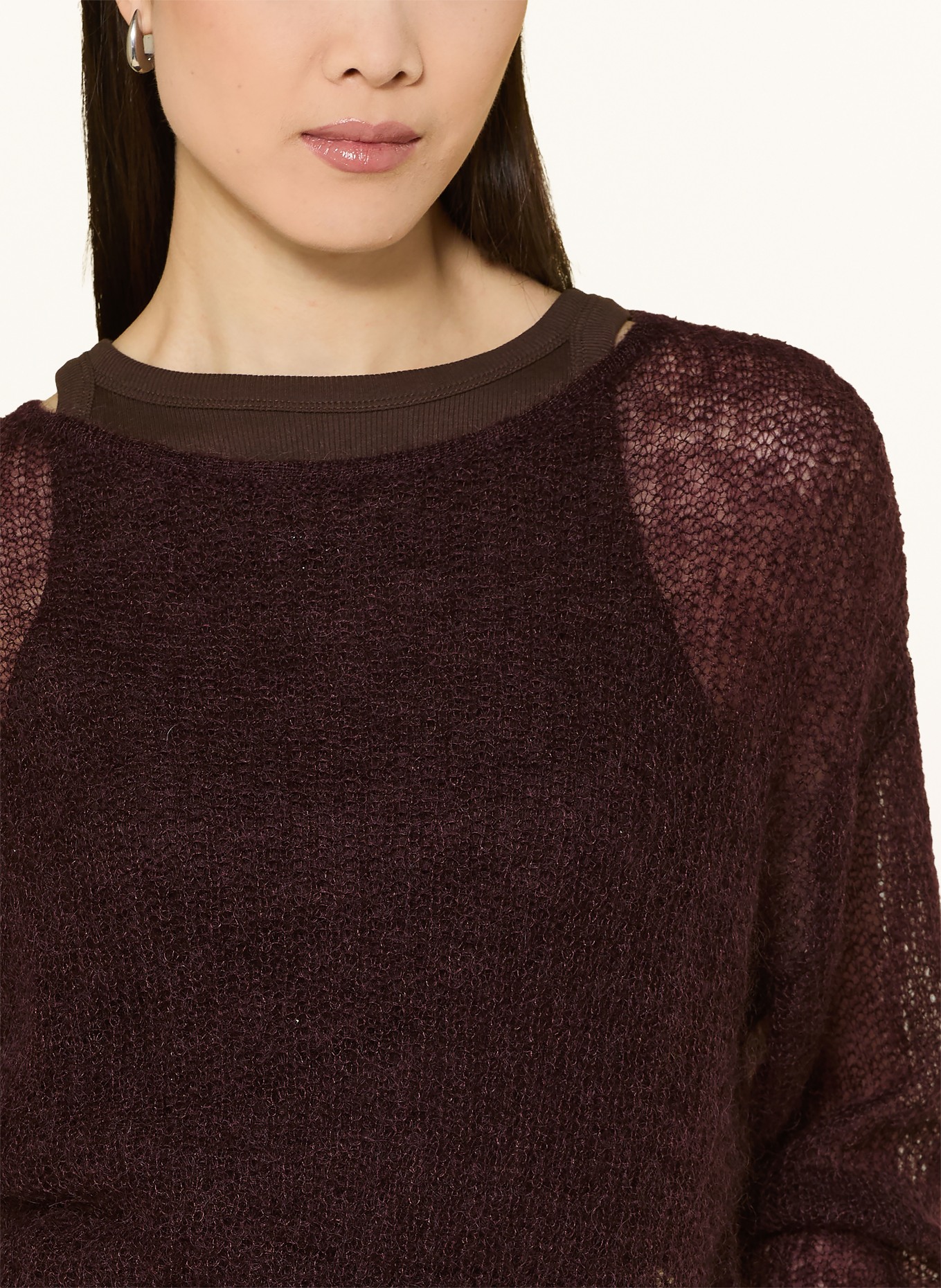 someday Pullover TIVORA mit Mohair: DUNKELBRAUN
