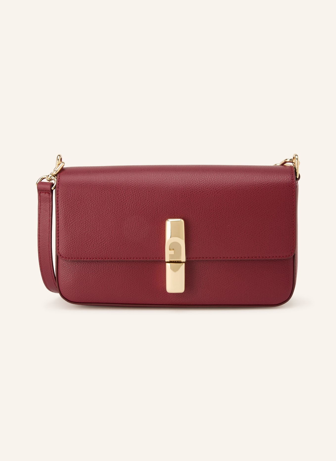 FURLA Listonoszka IRIDE SMALL: CIEMNOCZERWONY / ZŁOTY