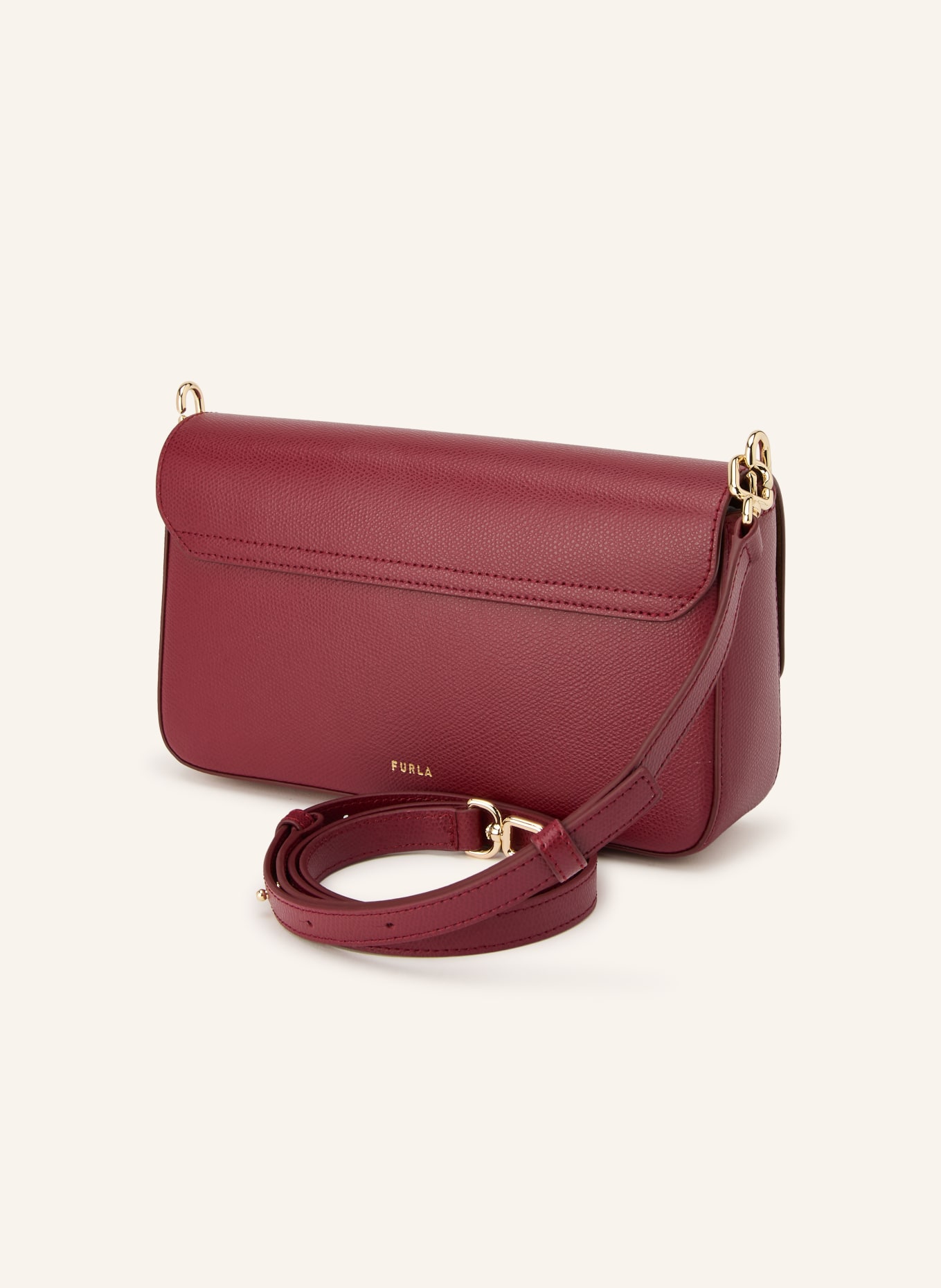 FURLA Listonoszka IRIDE SMALL: CIEMNOCZERWONY / ZŁOTY
