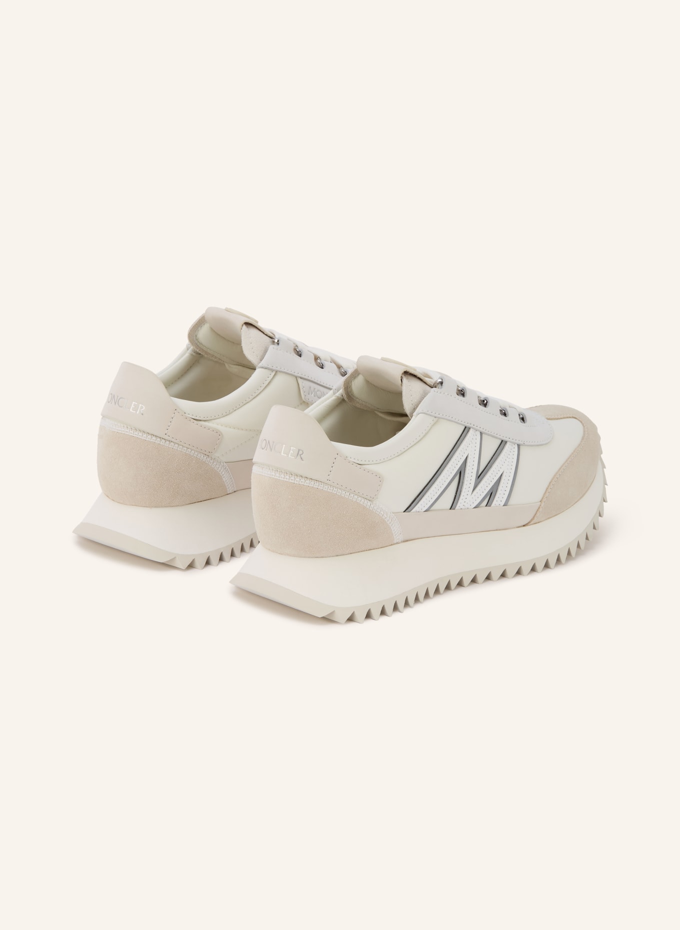 MONCLER Sneaker PACEY2: WEISS / SILBER / HELLGRAU