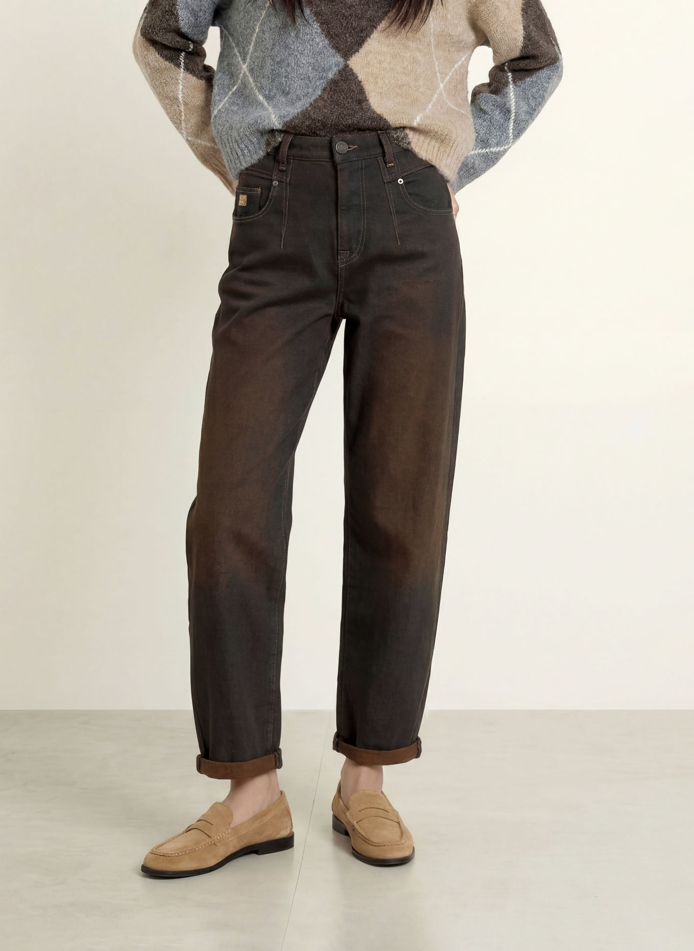 Herrlicher Jeansy typu barrel BROOKE: 88 brown