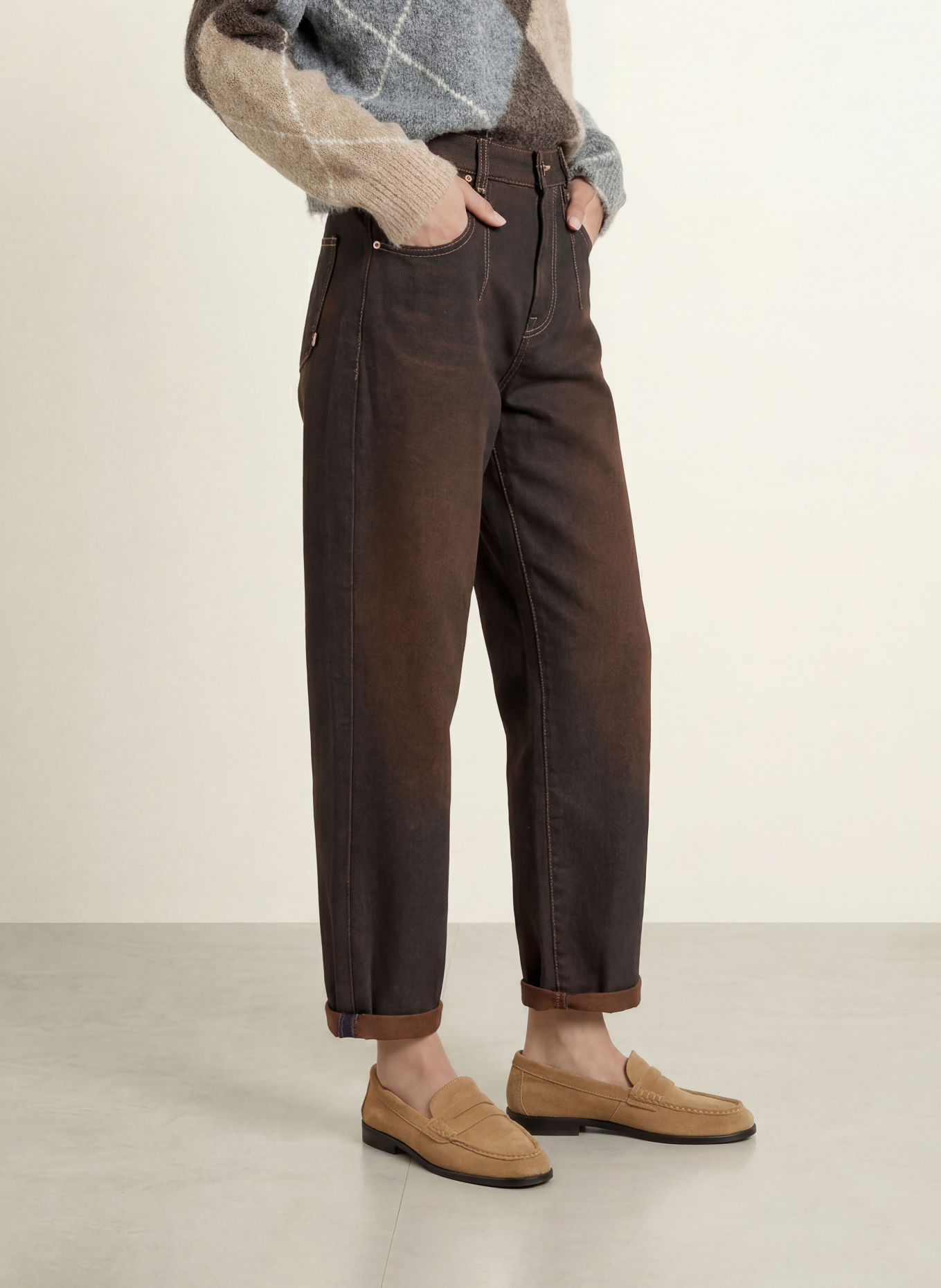 Herrlicher Jeansy typu barrel BROOKE: 88 brown