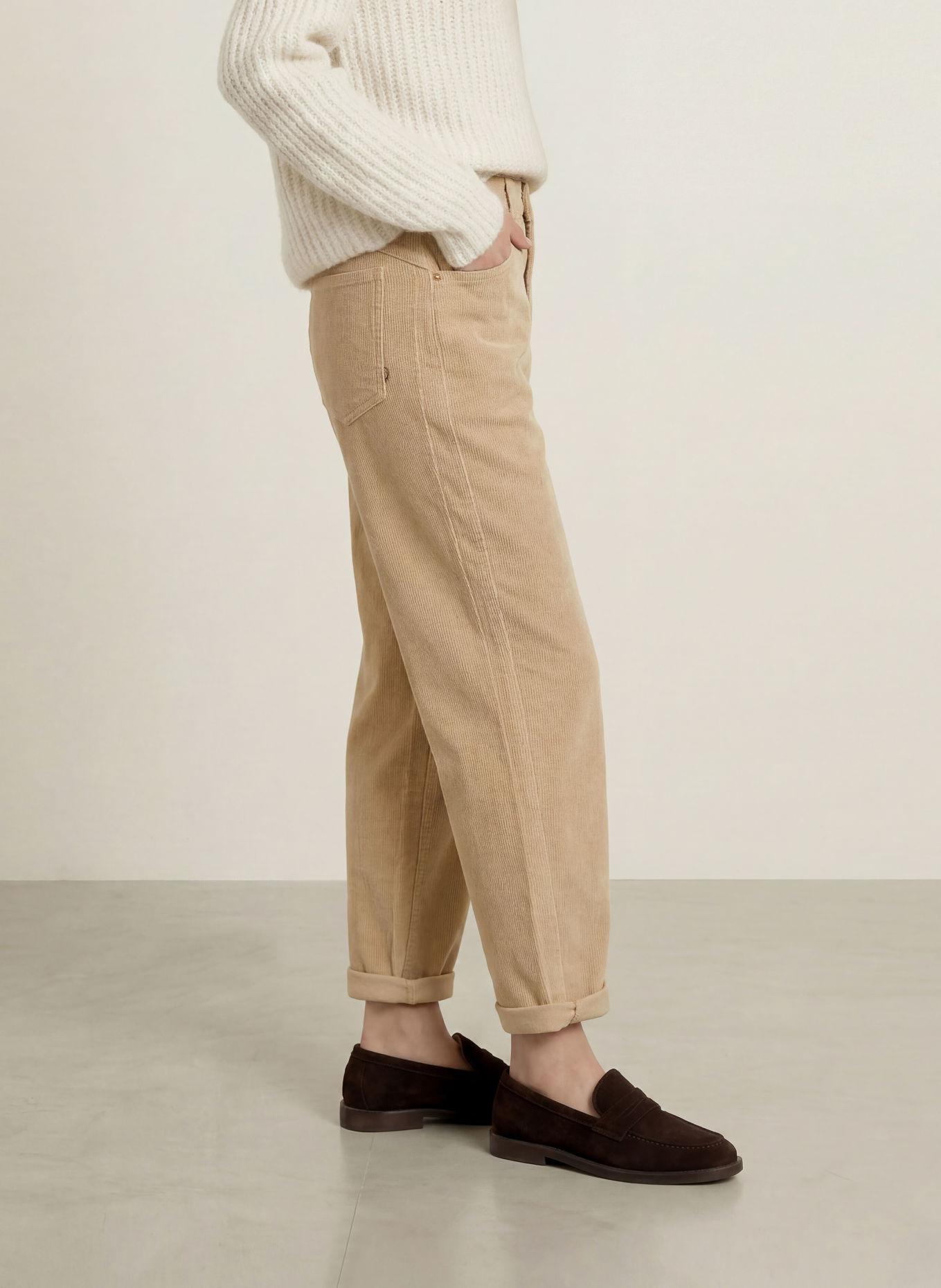 Herrlicher 7/8 broek BARROW van corduroy: BEIGE