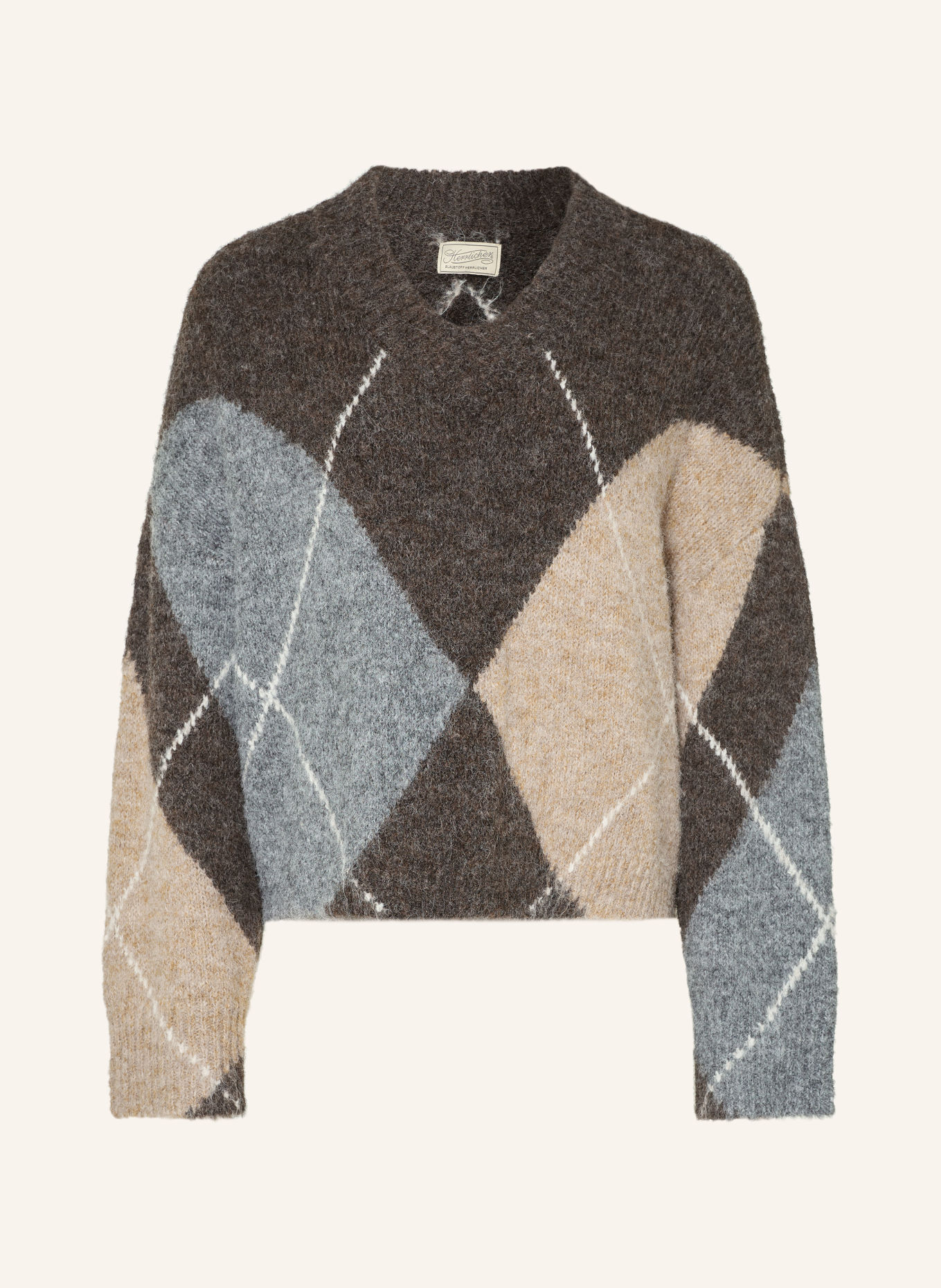Herrlicher Trui FLORALIN: BRUIN / BEIGE / GRIJS