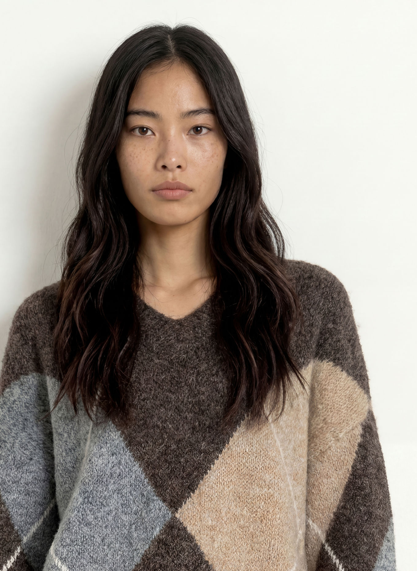 Herrlicher Trui FLORALIN: BRUIN / BEIGE / GRIJS