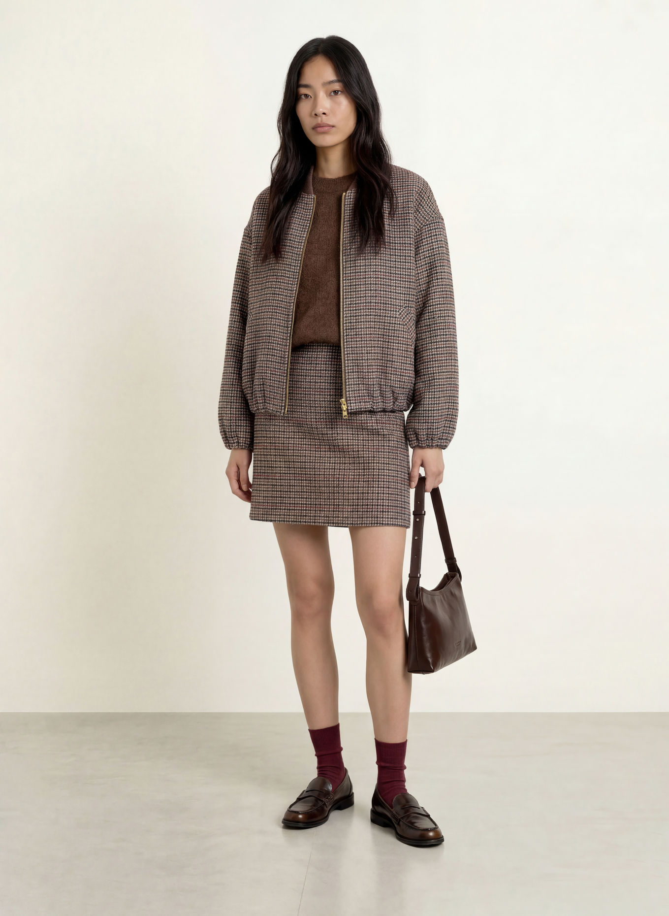 Herrlicher ZELMA Skirt: BROWN / DARK RED / BLACK
