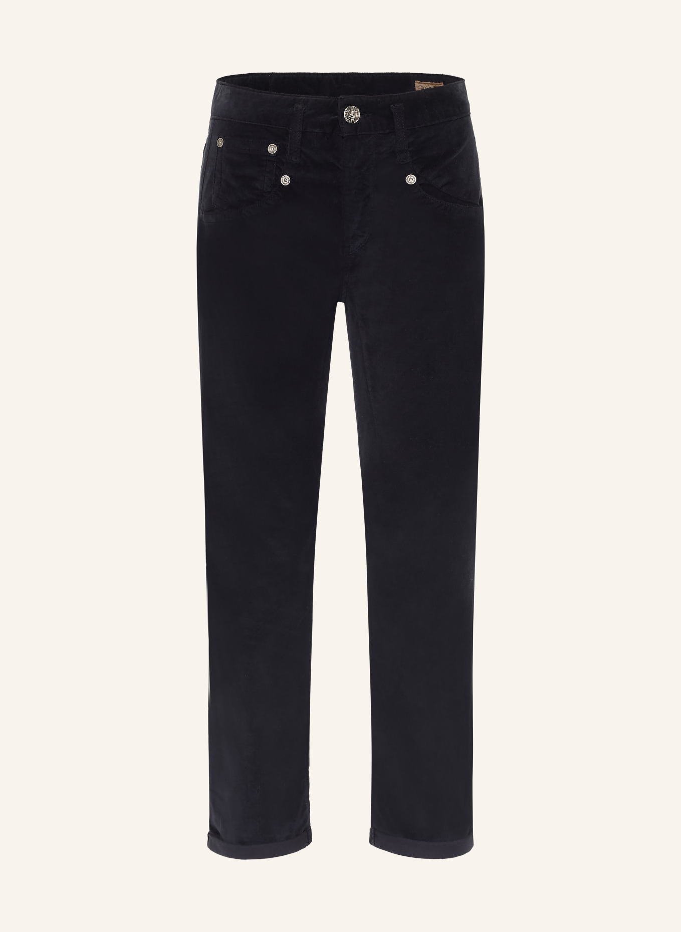 Herrlicher SHYRA 7/8-length velvet trousers: DARK BLUE