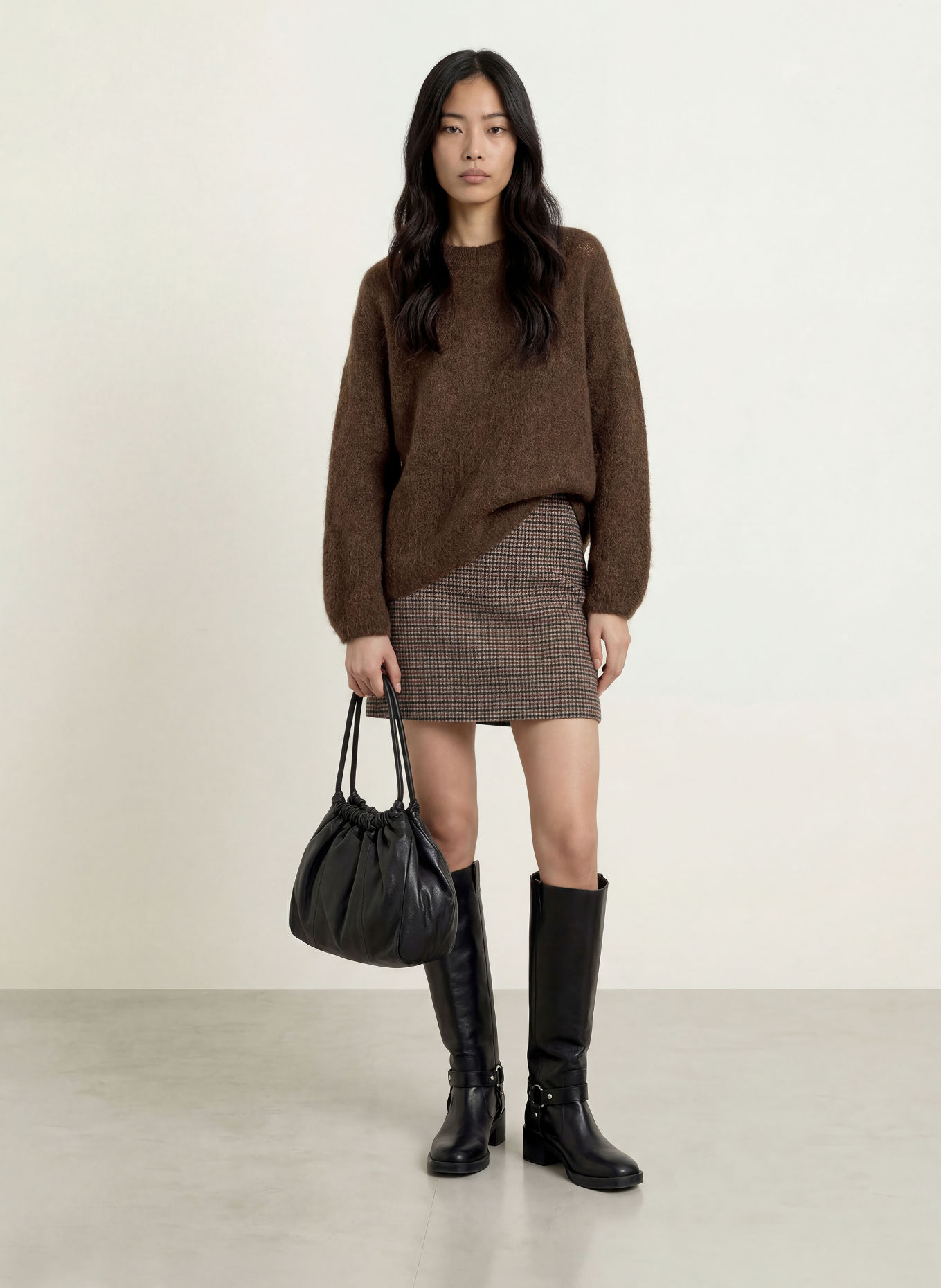 Herrlicher MIA LORA Sweater with Mohair: DARK BROWN