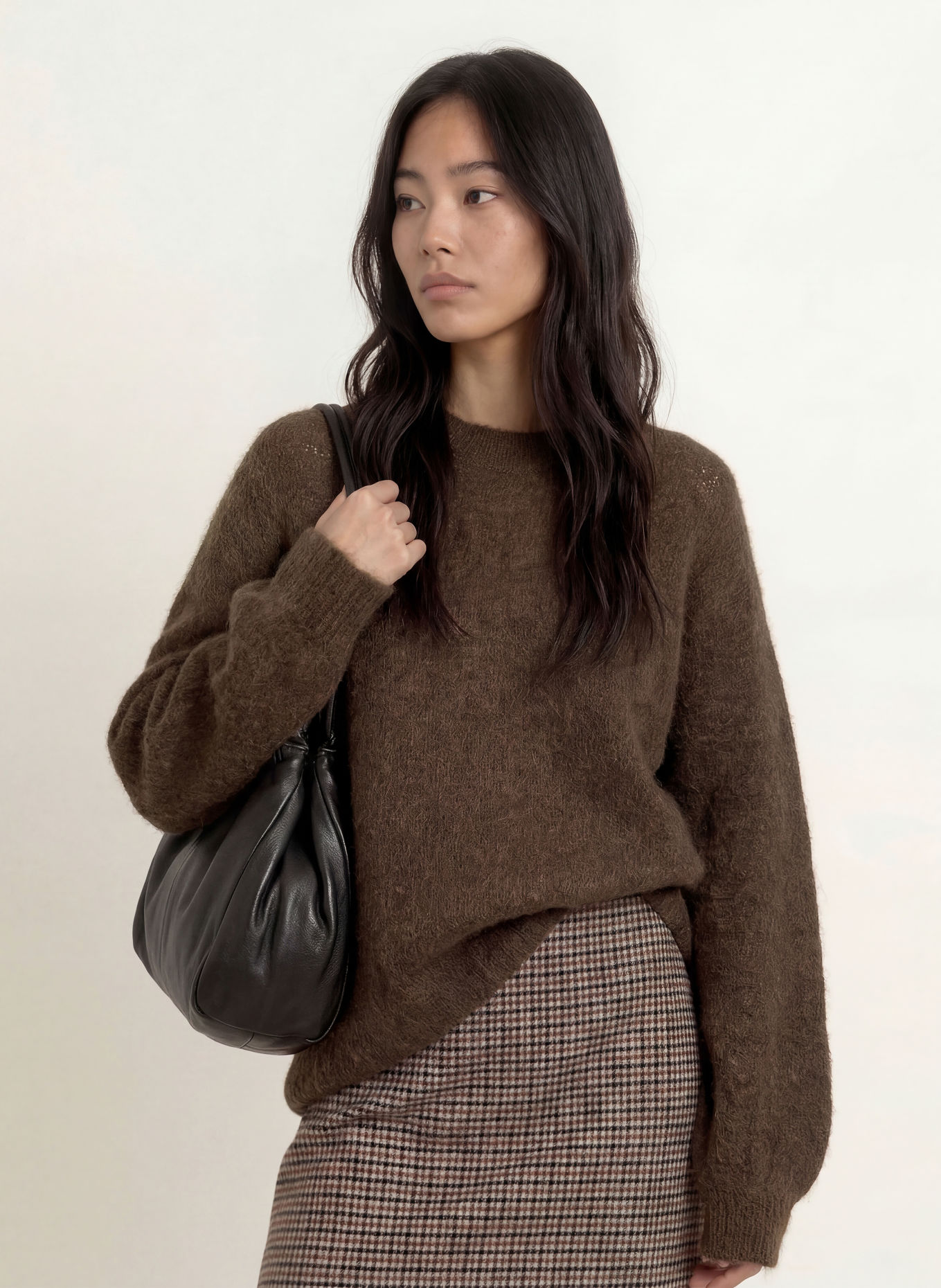 Herrlicher MIA LORA Sweater with Mohair: DARK BROWN