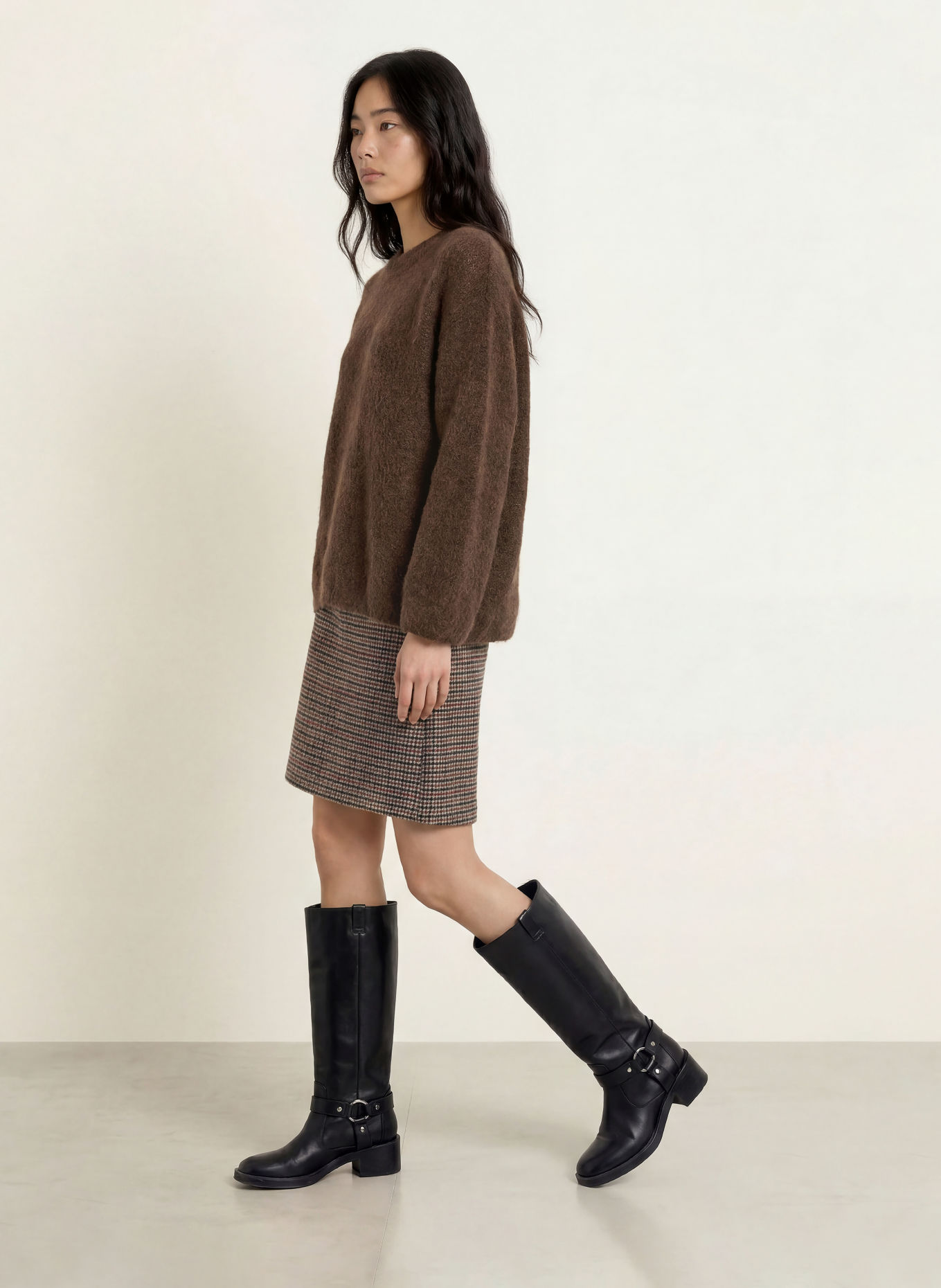 Herrlicher MIA LORA Sweater with Mohair: DARK BROWN