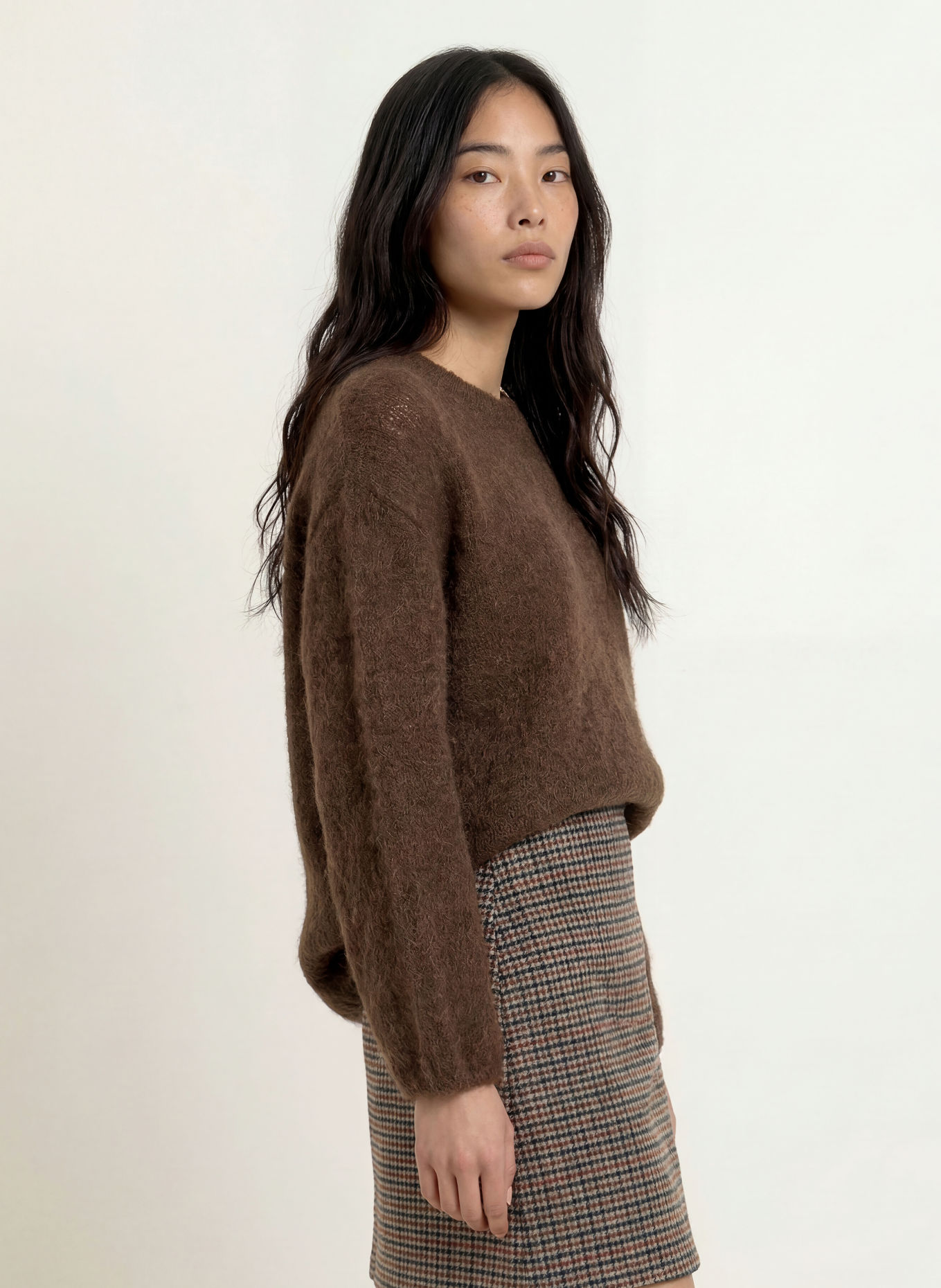Herrlicher MIA LORA Sweater with Mohair: DARK BROWN