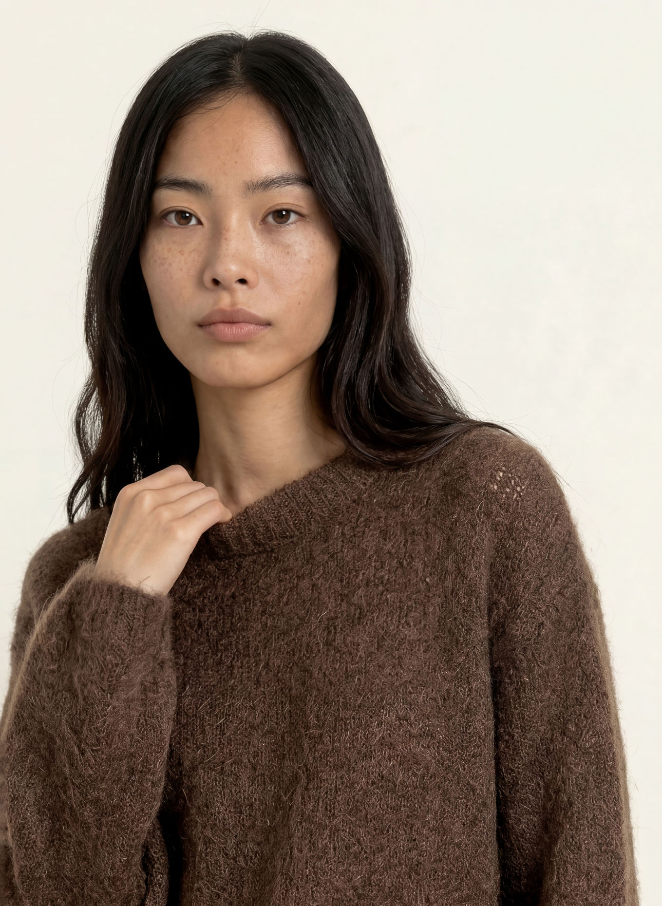 Herrlicher MIA LORA Sweater with Mohair: DARK BROWN