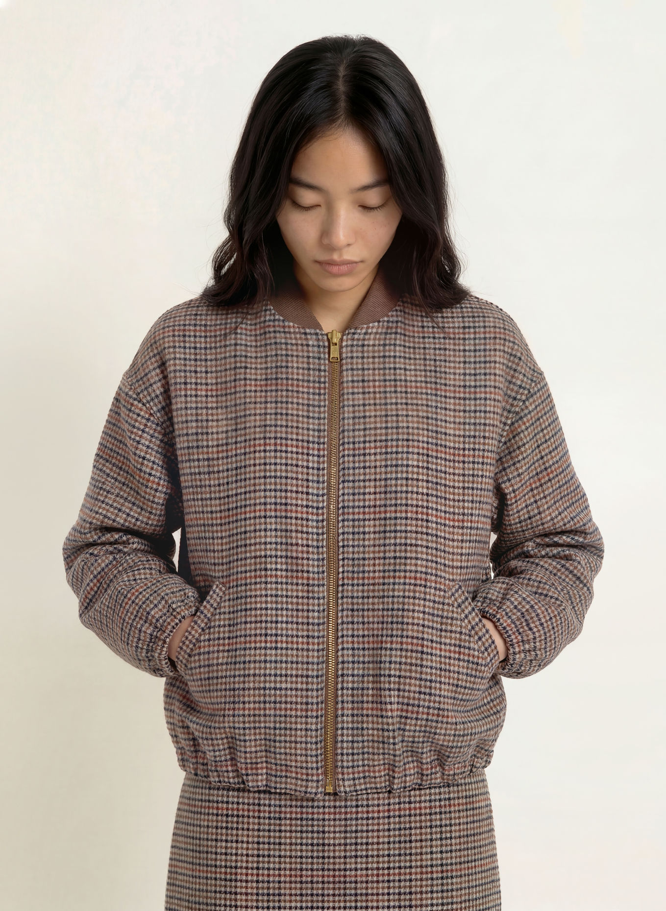 Herrlicher Blouson LIA LOTTA: BRUN / MØRKERØD / SORT
