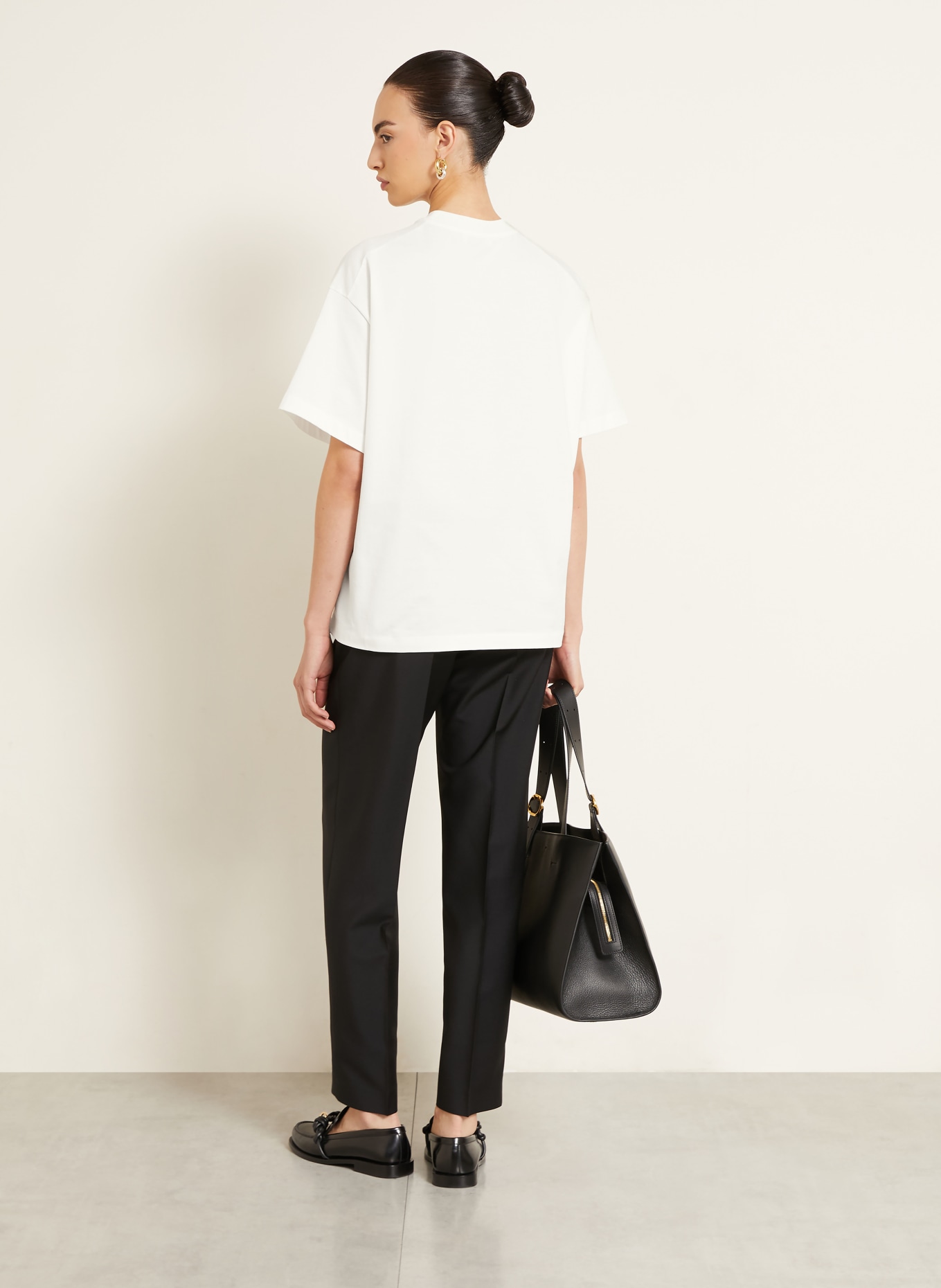 JIL SANDER T-shirt: BLANC / NOIR