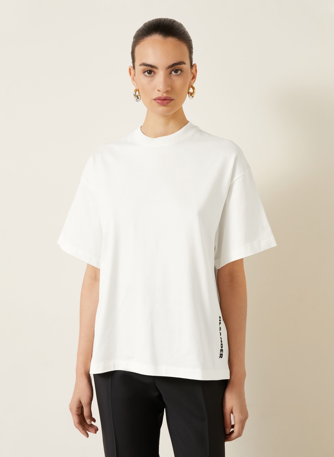 JIL SANDER T-shirt: BLANC / NOIR