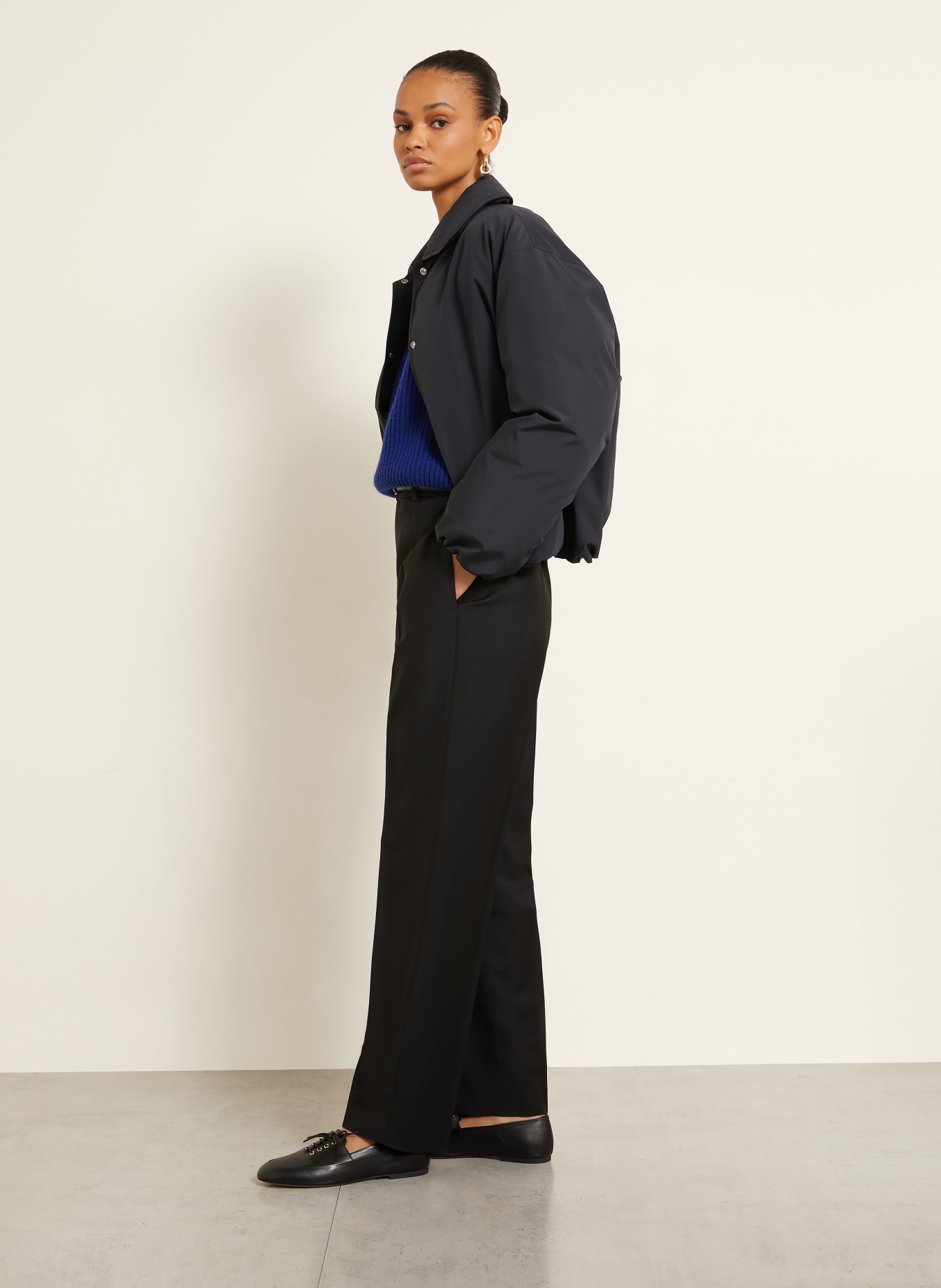 JIL SANDER Marlene kalhoty: ČERNÁ