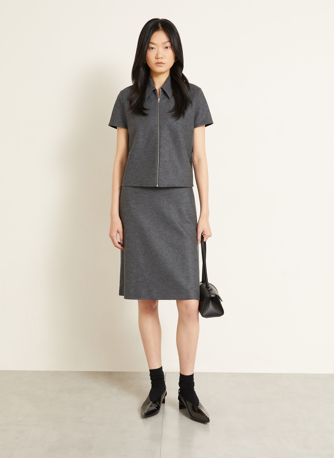 JIL SANDER Bluzka koszulowa: SZARY