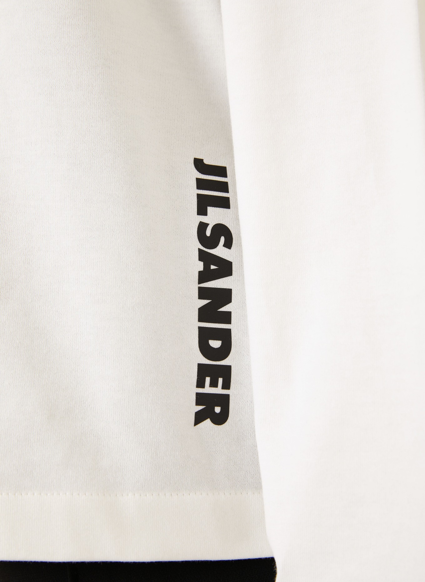 JIL SANDER Longsleeve: WEISS / SCHWARZ