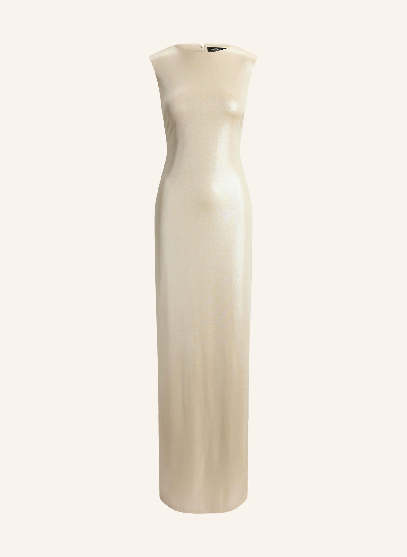 LAUREN RALPH LAUREN Abendkleid aus Jersey: BEIGE / SILBER