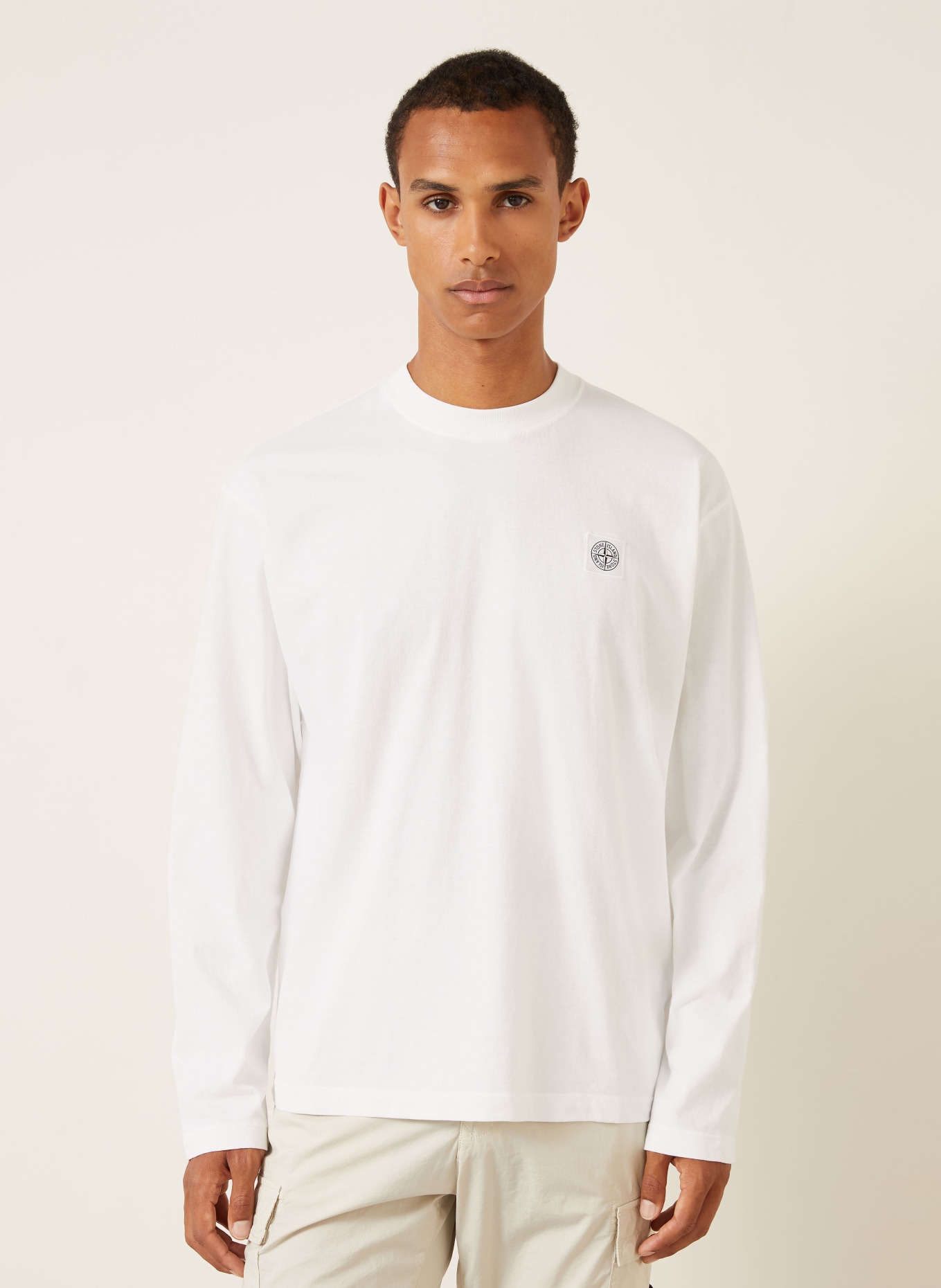 STONE ISLAND Koszulka z długim rękawem: BIAŁY